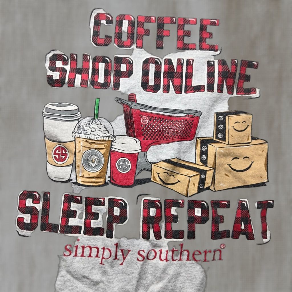 Vintage Simply Southern Shirt Long Sleeve Adult L Gray Graphic T-Shirt - Women - Spring, Fall - Basic Casual Tee Size L / US 10 / IT 46 - 1 Thumbnail