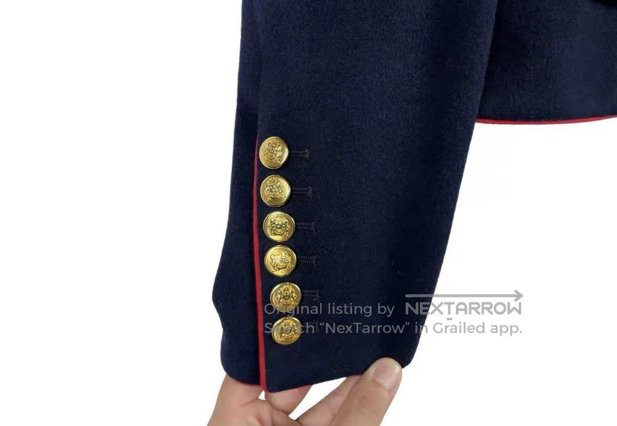 Celine Blue Structured Jacket with Gold Buttons and Red Trim. Size US XXS / EU 40 - 5 Thumbnail