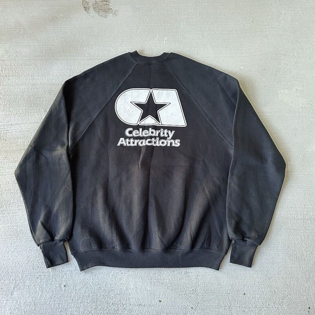 Vintage NWT Vintage Celebrity Attractions Black Crewneck Mens XL Size US XL / EU 56 / 4 - 1 Thumbnail