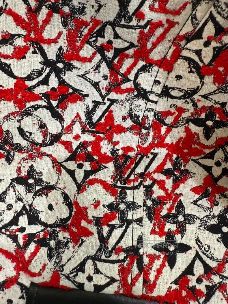 Louis Vuitton Louis Vuitton Red, white and black three-color stitching d Size XS / US 0-2 / IT 36-38 - 3 Thumbnail