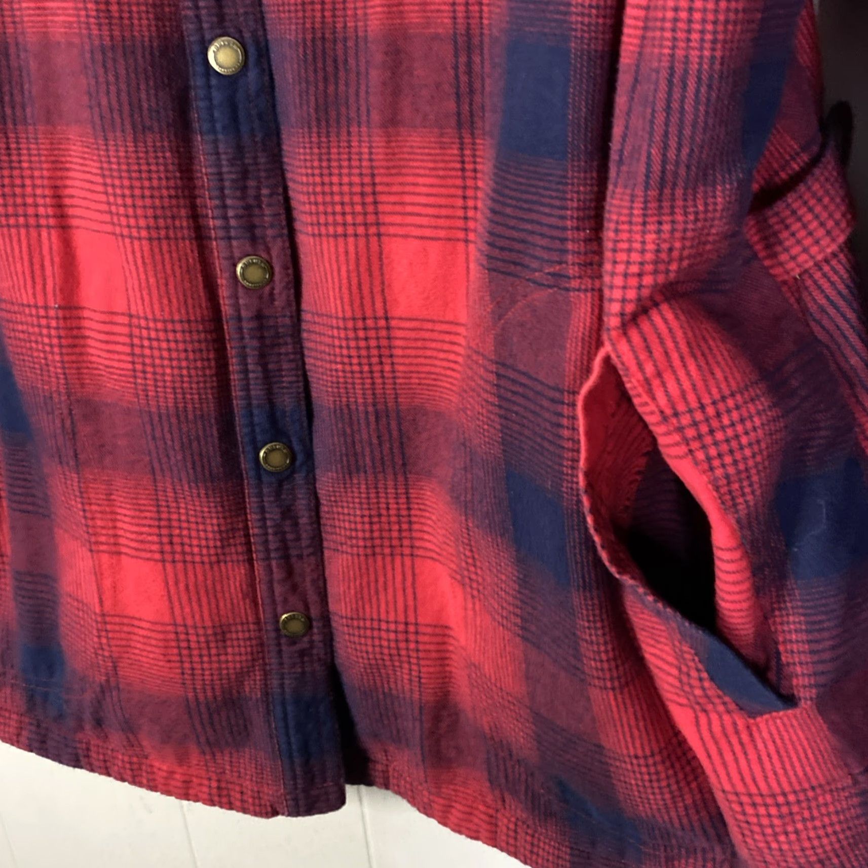 Duluth Trading Company Duluth Flannel Heavy Weight Lined Buffalo Plaid 2X Plus Size Button-Up Women Jacket Brown Cotton Plaid 2X Womens Size XXL / US 16-18 / IT 52-54 - 5 Thumbnail