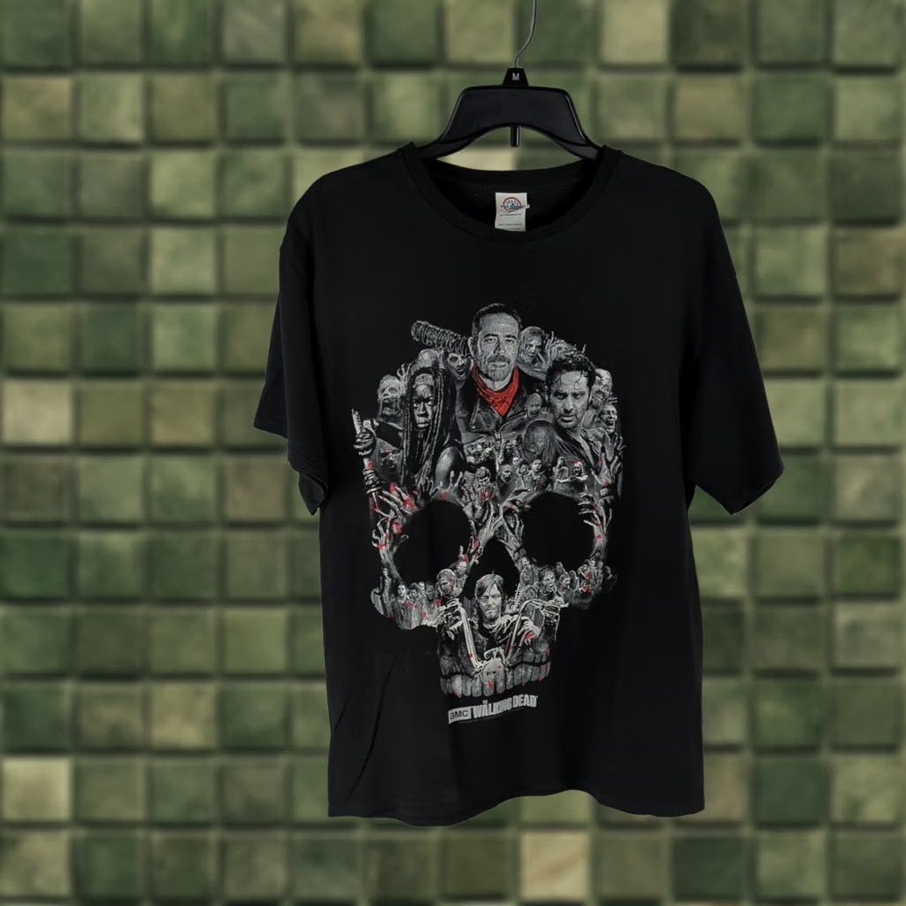 Vintage The Walking Dead T-Shirt Shirt Graphic Tee AMC Skull Montage Promo 2016 Size L Black Mens Size US L / EU 52-54 / 3 - 1 Thumbnail
