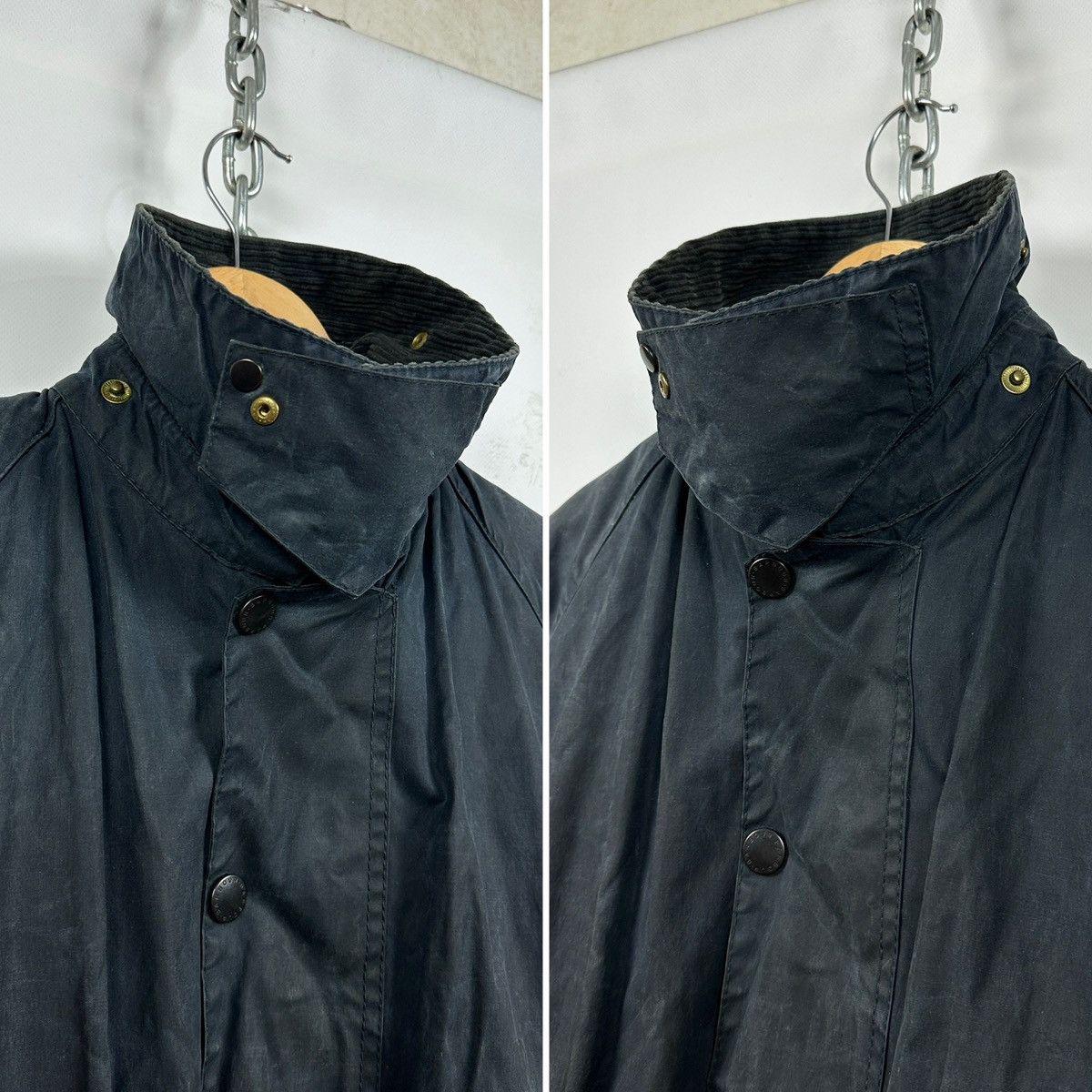 Barbour Vintage Barbour Beaufort Navy Waxed Jacket/Warm Pile Lining Size US L / EU 52-54 / 3 - 16 Thumbnail