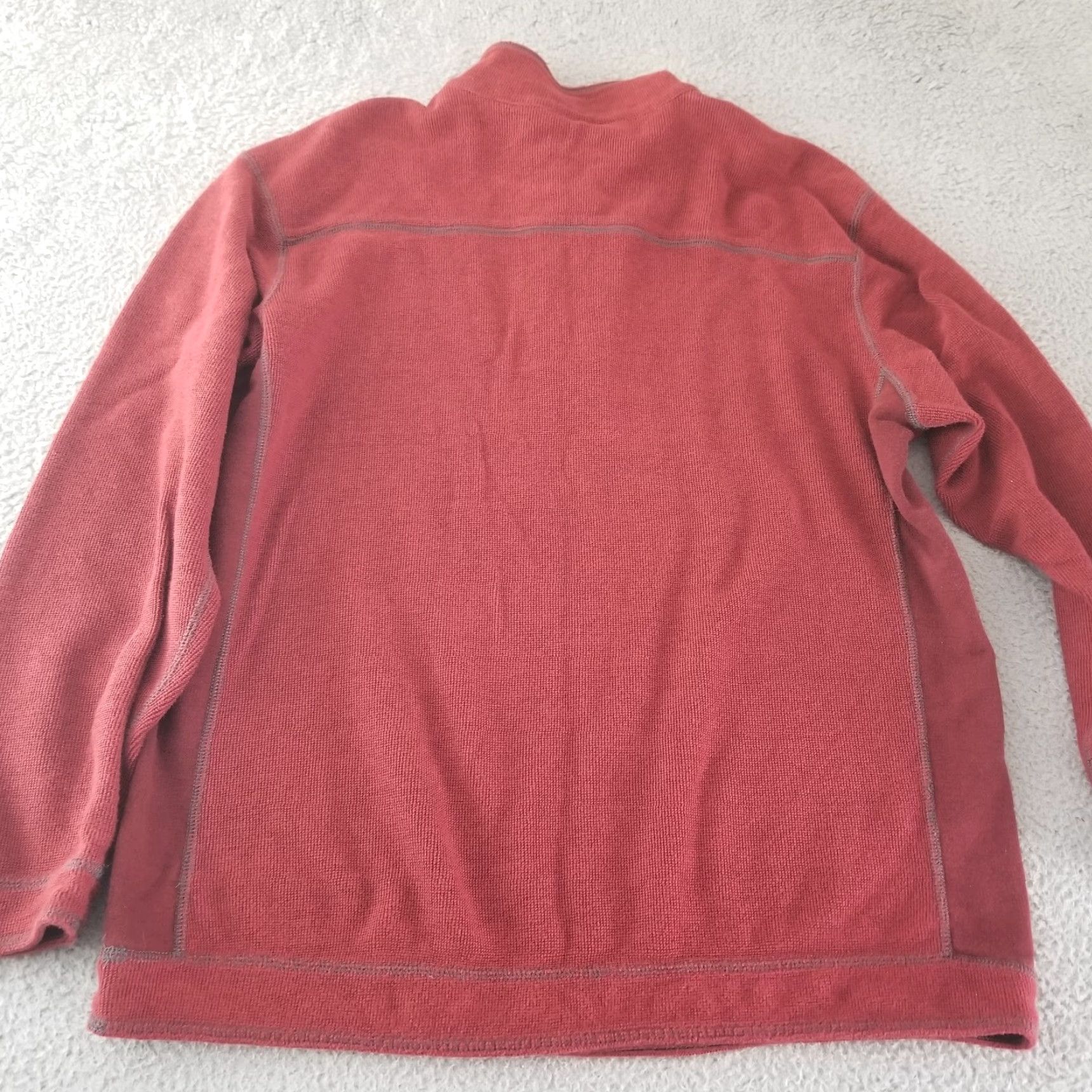 Tommy Bahama Tommy Bahama Sweater Mens Pullover Zipper 1/4 Zip 1/2 Zip Red Cotton All Seasons Heavyweight Fleece Mock Neck Long Sleeve Size US L / EU 52-54 / 3 - 7 Thumbnail