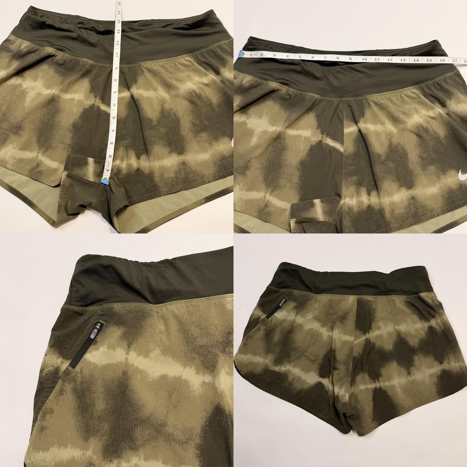 Nike Nike Womens XL Green Batik Dri-FIT Lined 3.5 Inch Running Gym Athletic Shorts Size 40" / US 18 - 8 Thumbnail