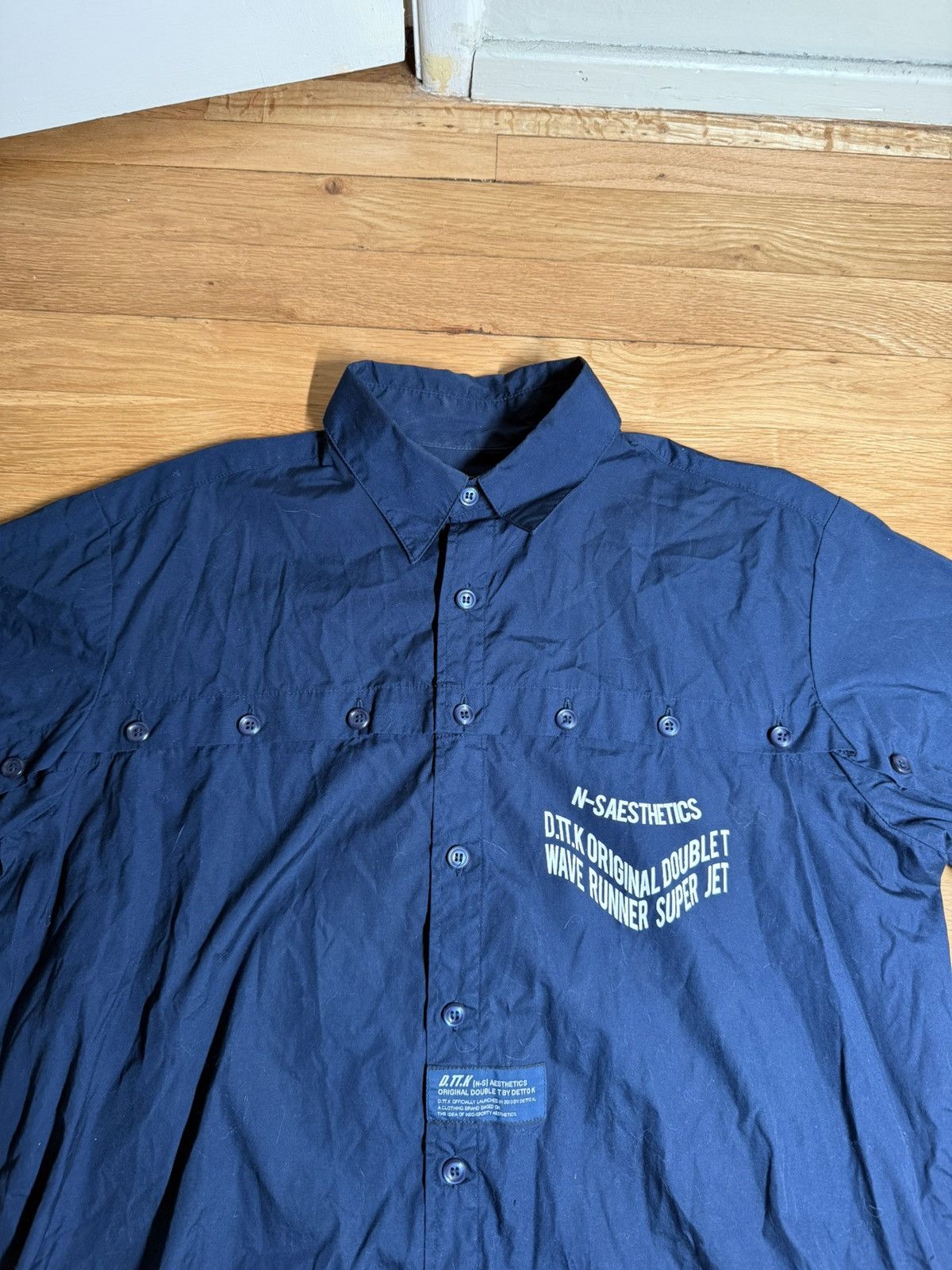 D.TT.K Navy Blue D.TT.K Deconstructable Worker Polo Shirt Detto K Size US L / EU 52-54 / 3 - 4 Thumbnail