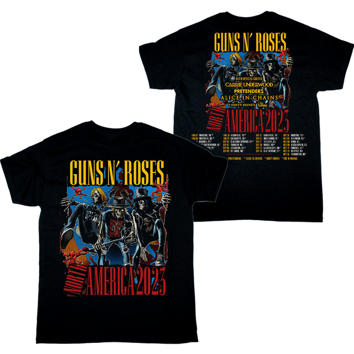 Vintage Guns N' Roses North America Tour 2023 Event T-Shirts 2side ...