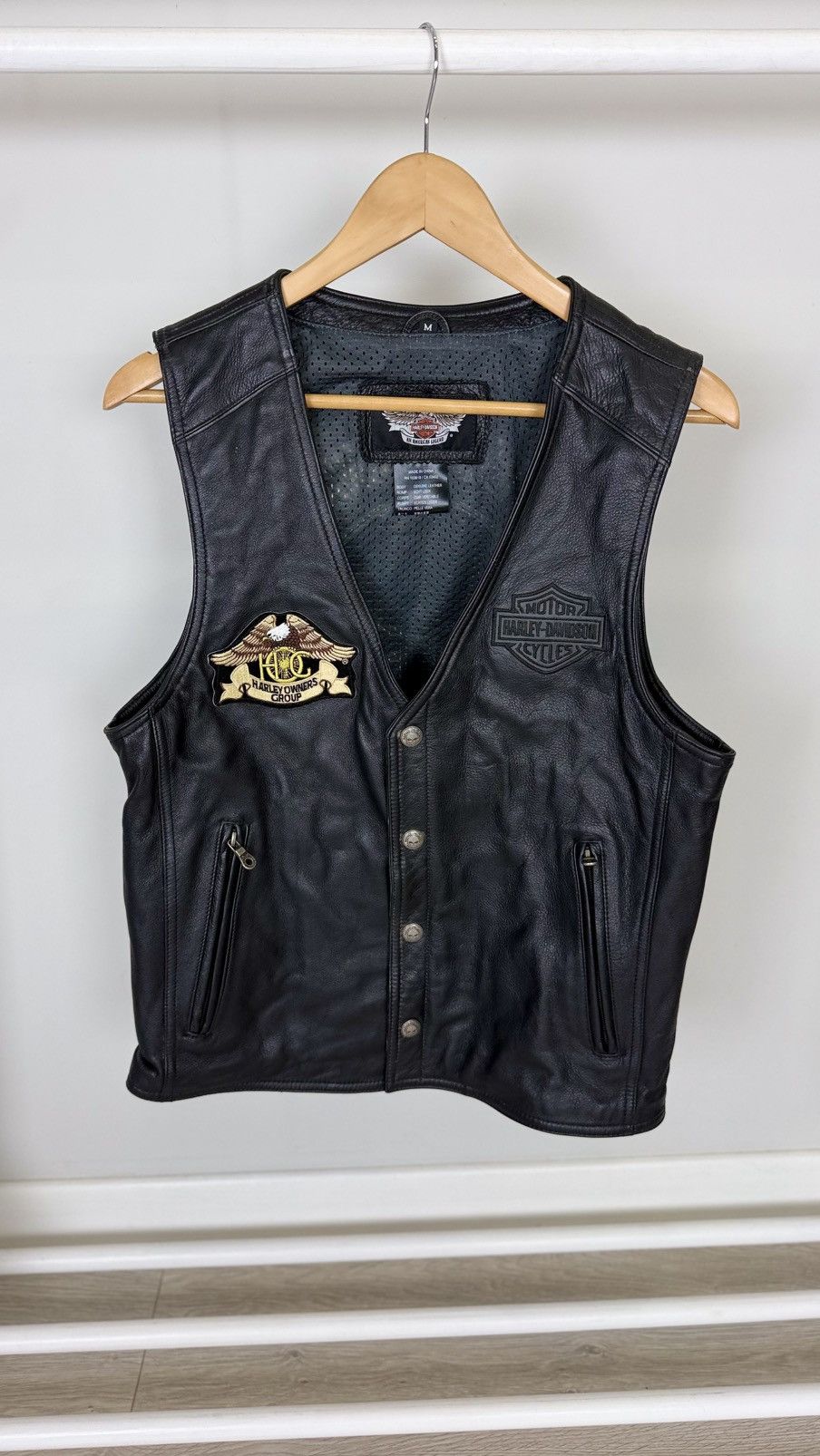 Harley Davidson Harley Davidson Vintage Leather Vest Size US M / EU 48-50 / 2 - 1 Thumbnail