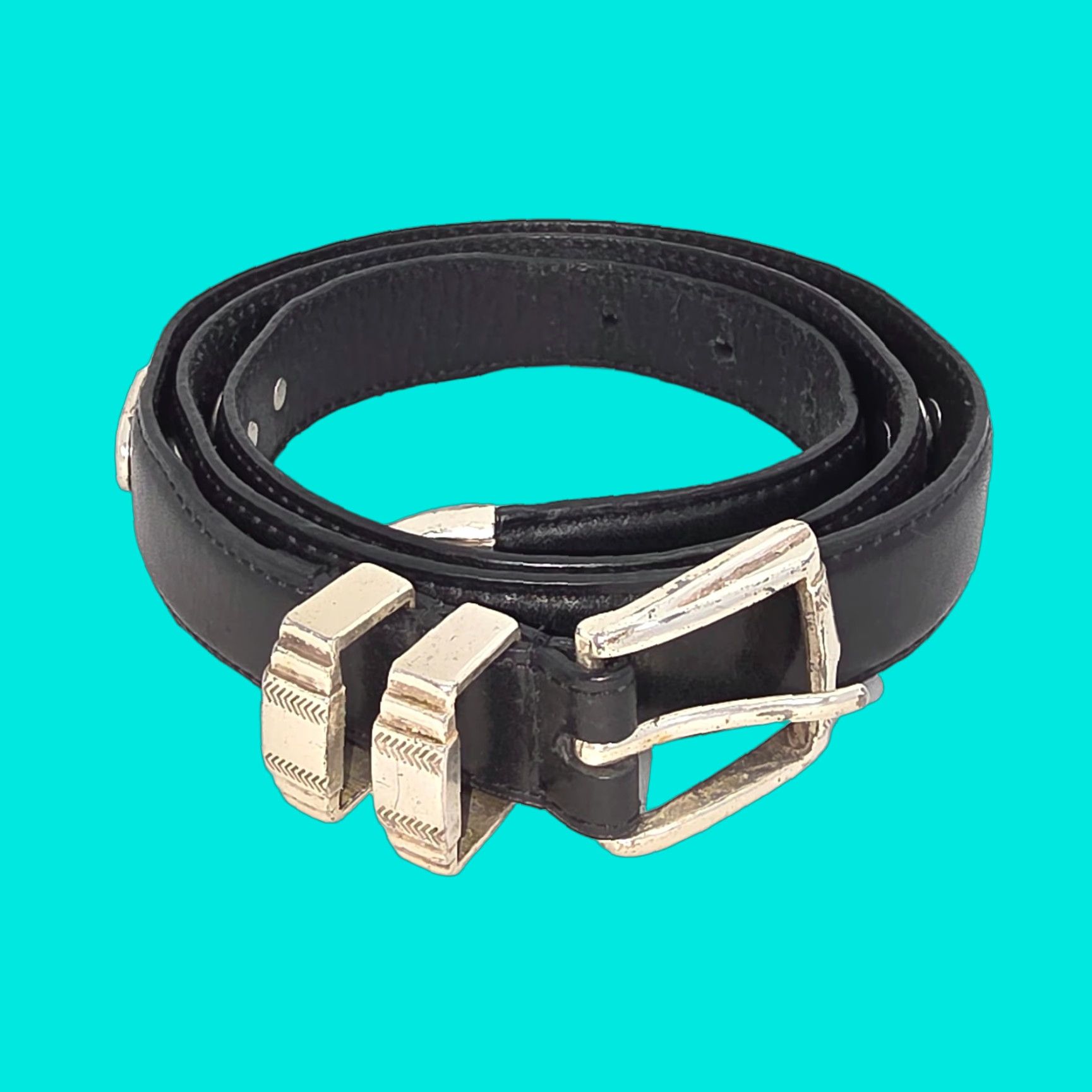 Vintage AML 3000 Men's Top Grain Oil Tan Black Leather Golf Club Belt Size 42 Size US XL / EU 56 / 4 - 1 Thumbnail