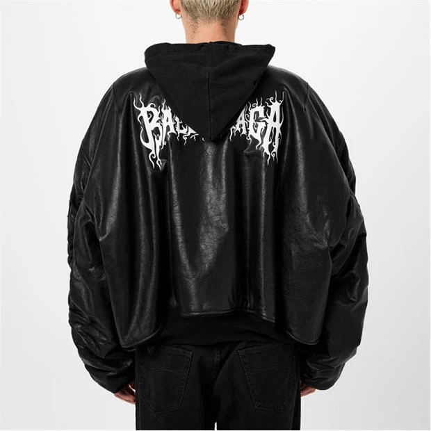 Balenciaga Diy Metal Outline Hooded Bomber Size US L / EU 52-54 / 3 - 3 Thumbnail
