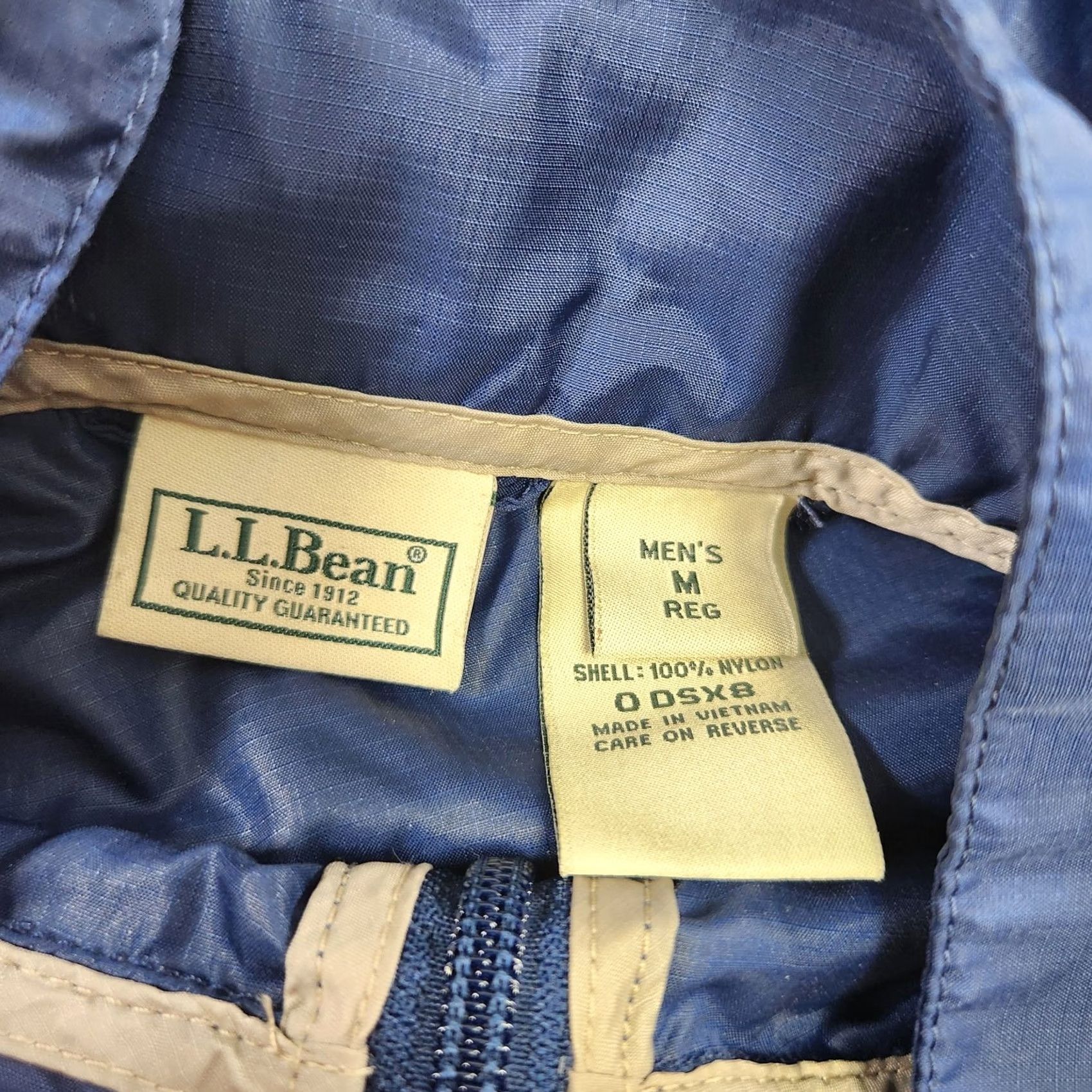 Vintage ll bean Jacket Windbreaker Mens Medium Ripstop Nylon Blue Pullover 1/4 Zip Size M / US 6-8 / IT 42-44 - 5 Thumbnail