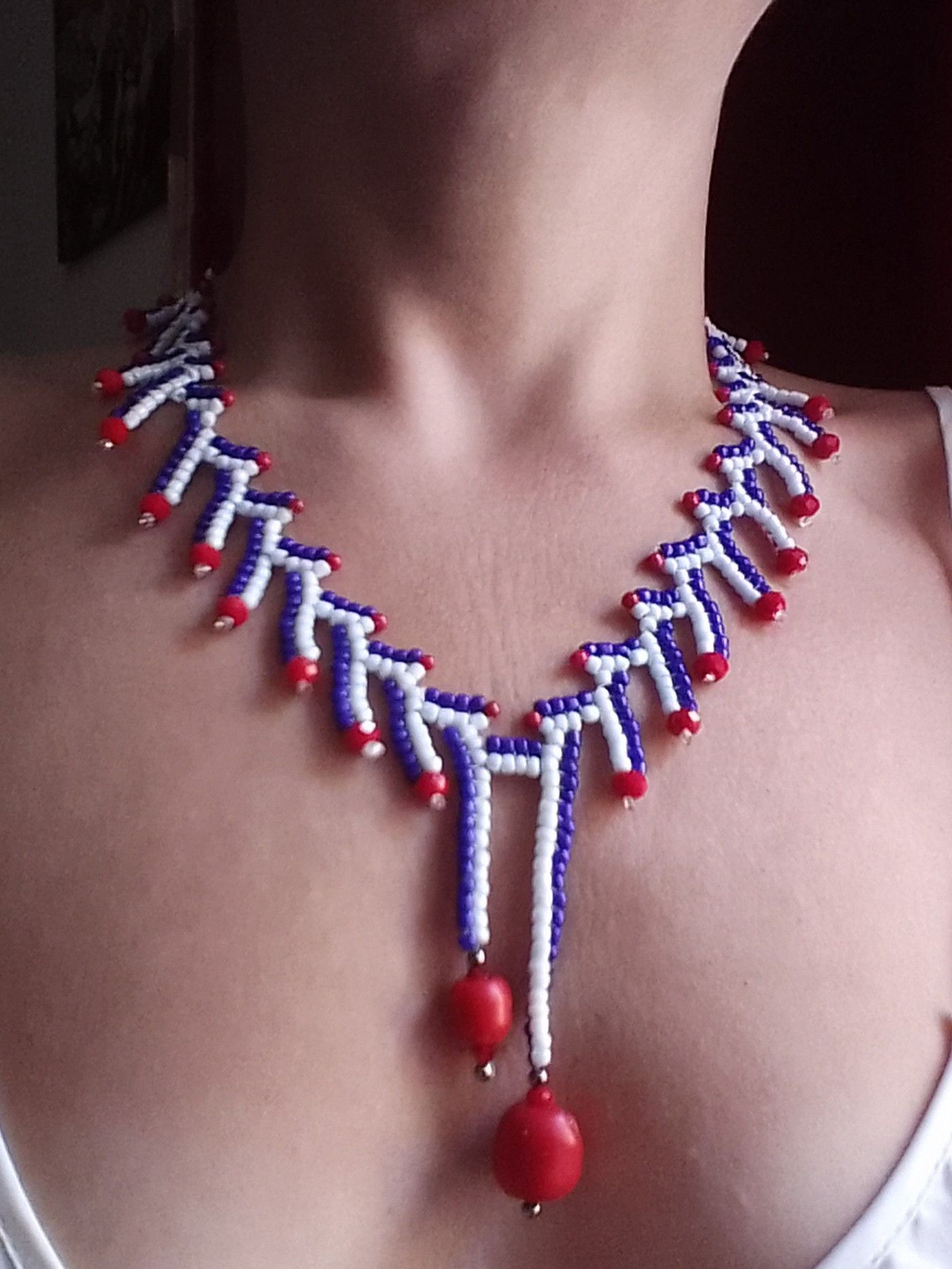 Handmade Ethnic necklace with red Bamboo coral Size ONE SIZE - 5 Thumbnail