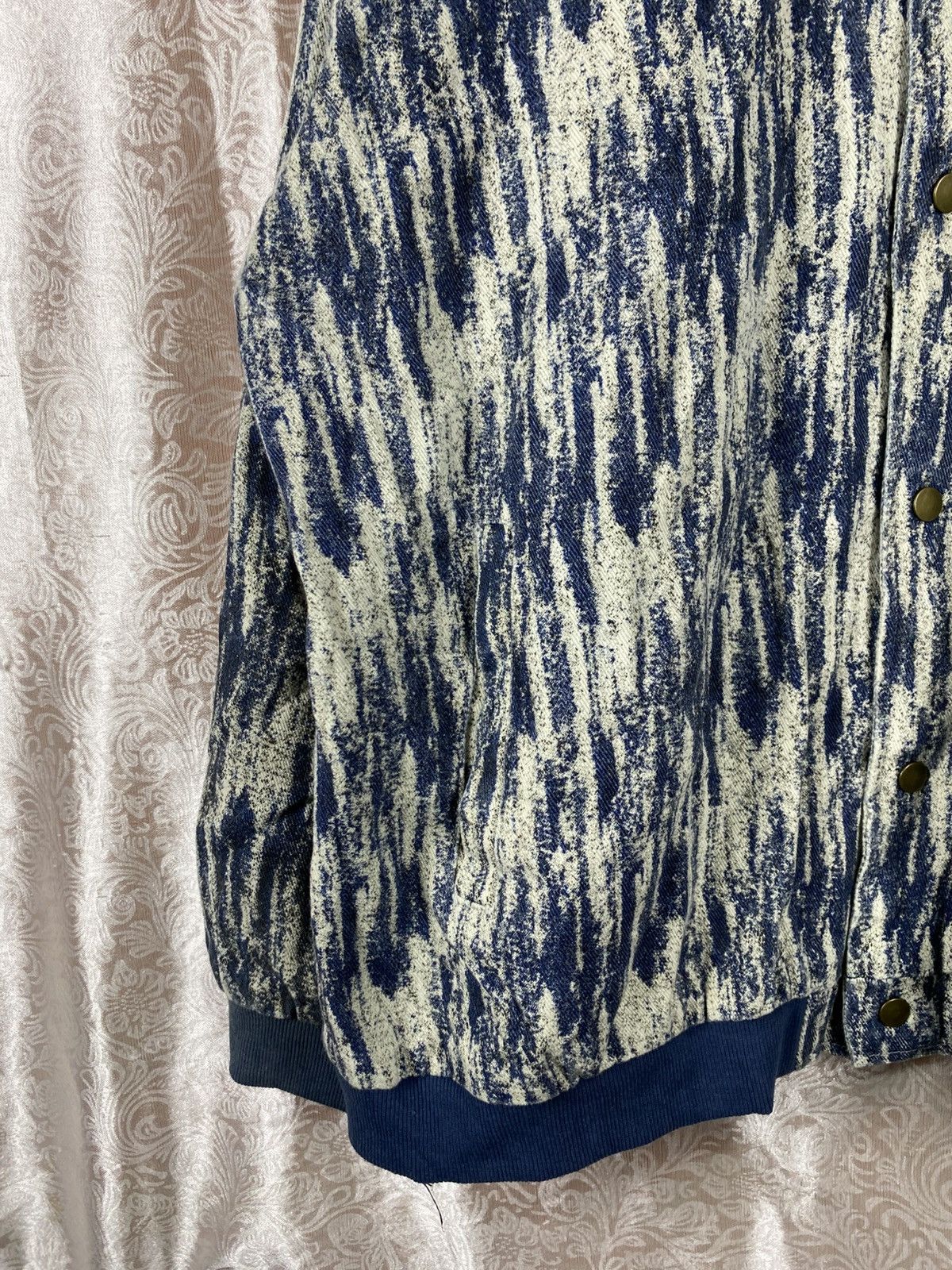 Vintage Struggle Abstract Pattern Jacket Blue Cream Snap Button Size US XL / EU 56 / 4 - 7 Thumbnail