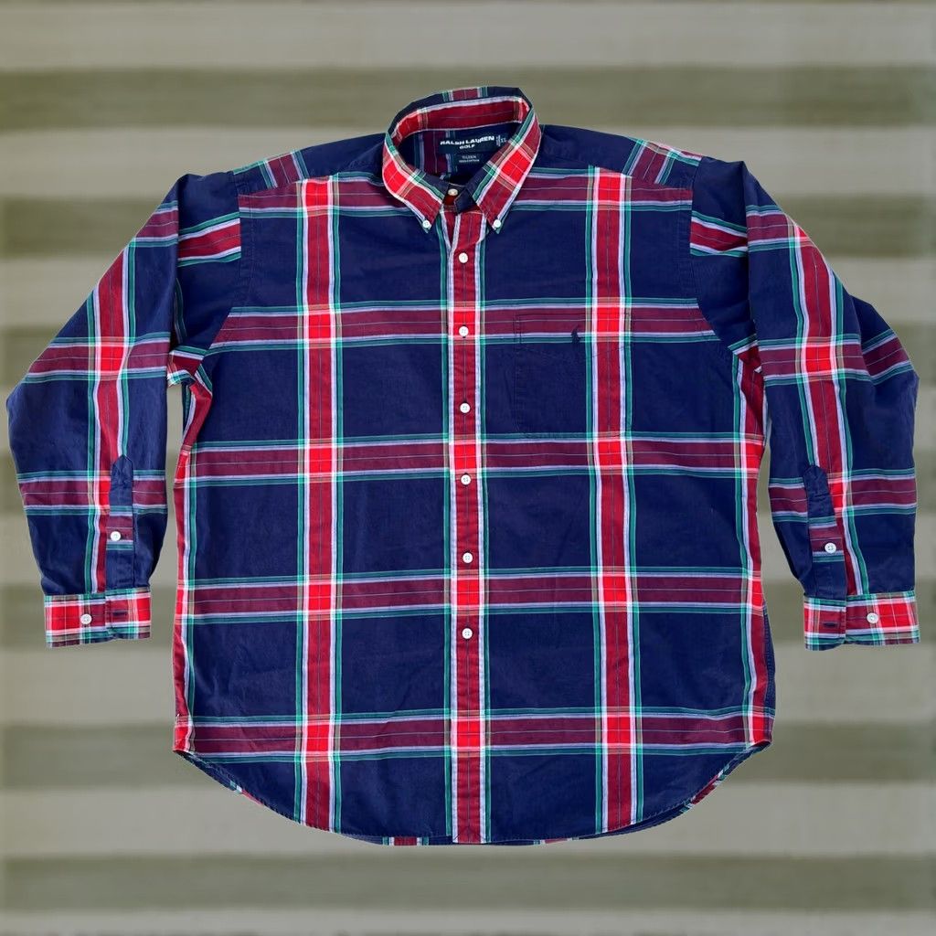 Ralph Lauren VINTAGE Ralph Lauren Golf Shirt XL Men’s Plaid Long Sleeve Button-Down Tilden Size US XL / EU 56 / 4 - 1 Thumbnail