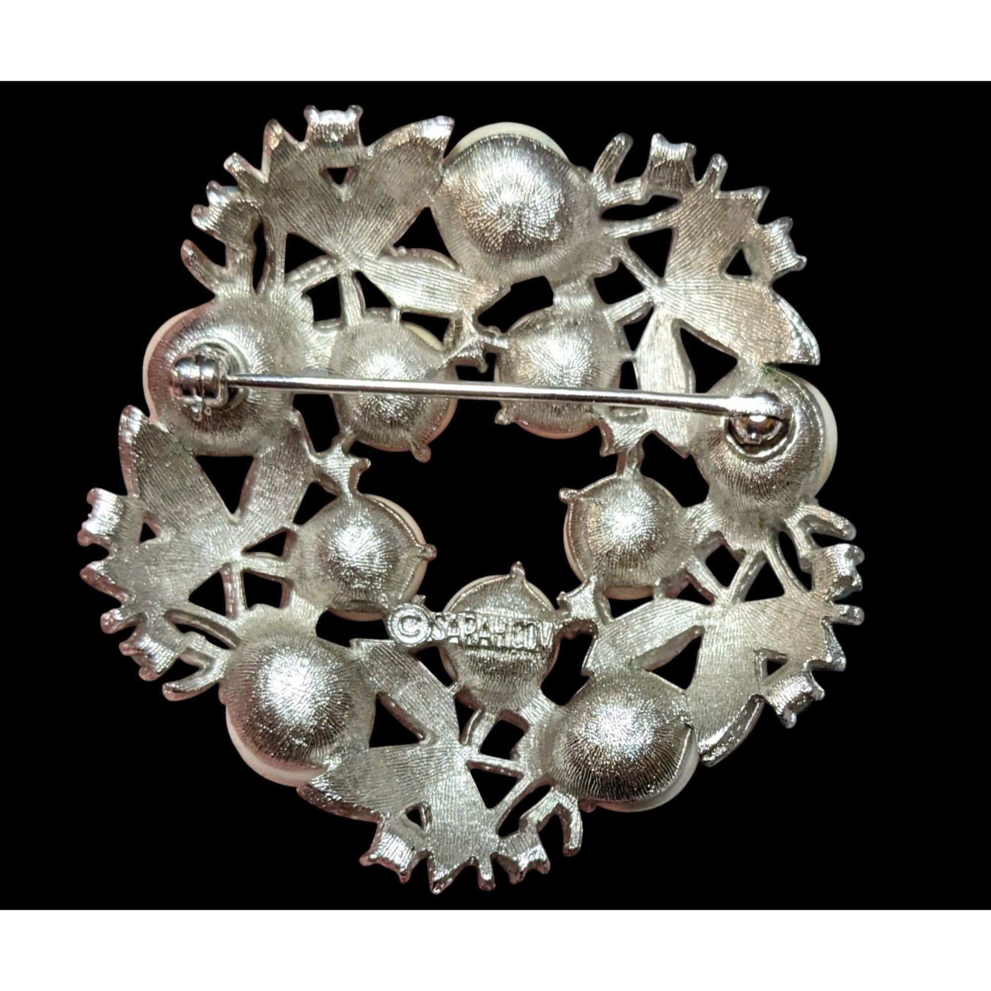 Other Vintage Sarah Coventry Blue And Silver Floral Wreath Brooch Size ONE SIZE - 3 Thumbnail