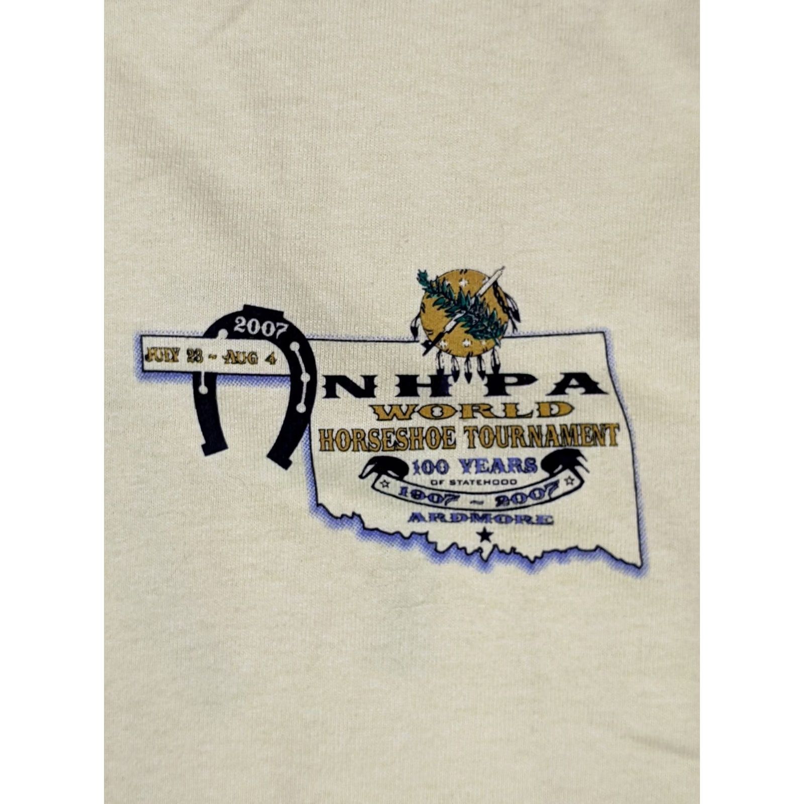 Ron Jon Surf Shop Ron Jon Oklahoma Ardmore Horseshoe Tournament Mens M Yellow T Shirt 2007 Size US M / EU 48-50 / 2 - 2 Thumbnail