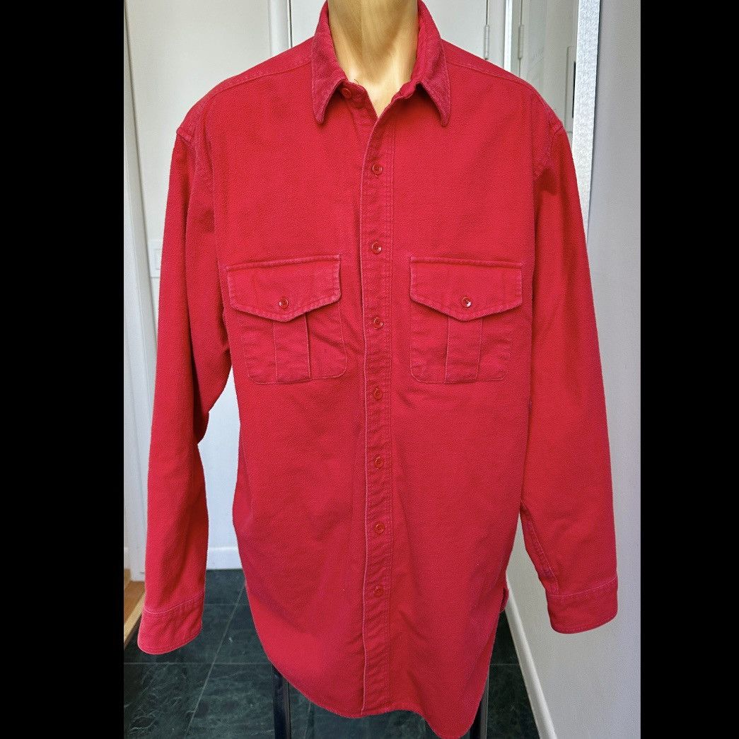 Eddie Bauer VINTAGE 1990s EDDIE BAUER MENS RED COTTON FLANNEL SHIRT XXL Size US XXL / EU 58 / 5 - 1 Thumbnail