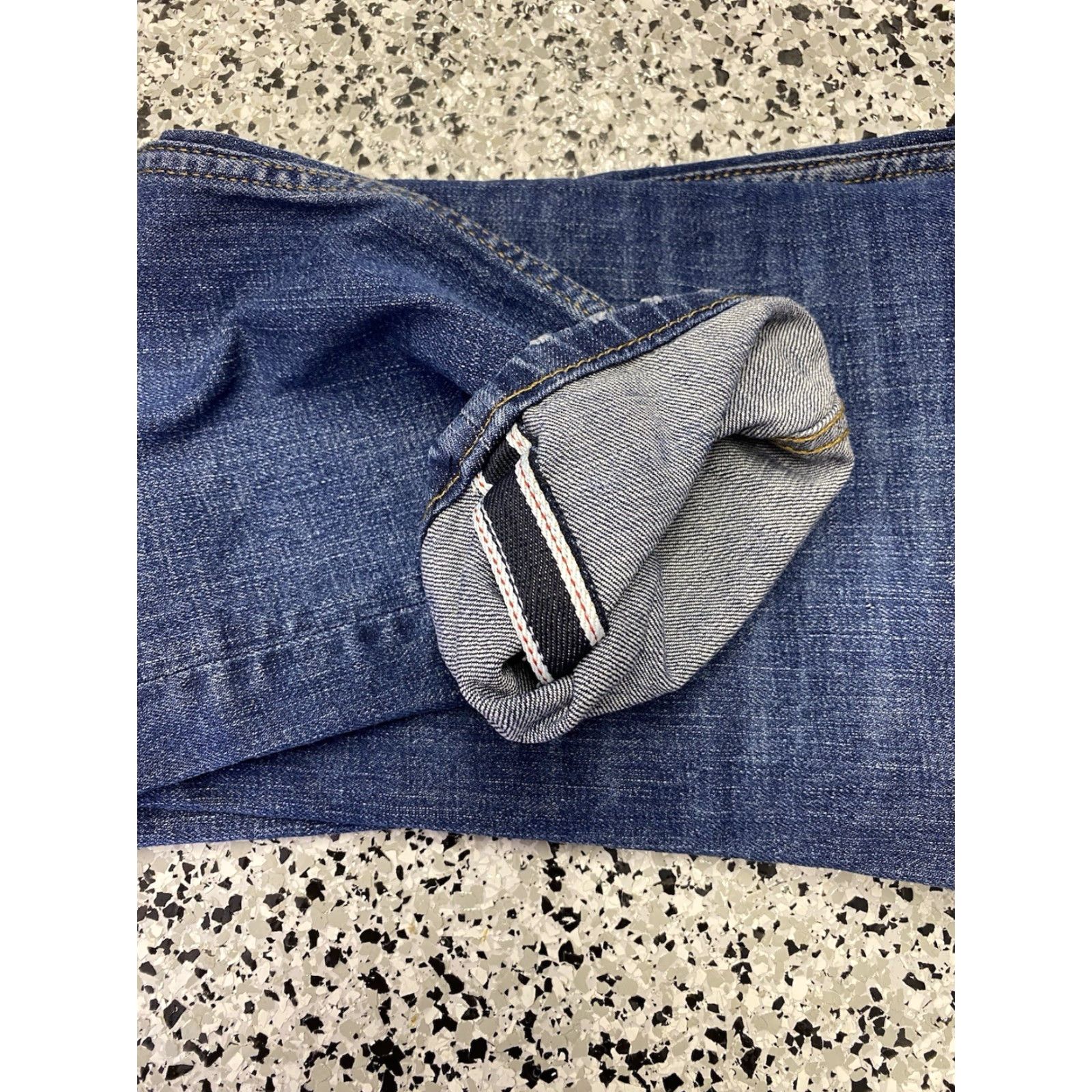 Denime The Stronghold Selvedge Jeans 33x31.5 Blue Regular Men Jeans Tapered Relaxed Selvedge Denim Size US 33 - 7 Thumbnail