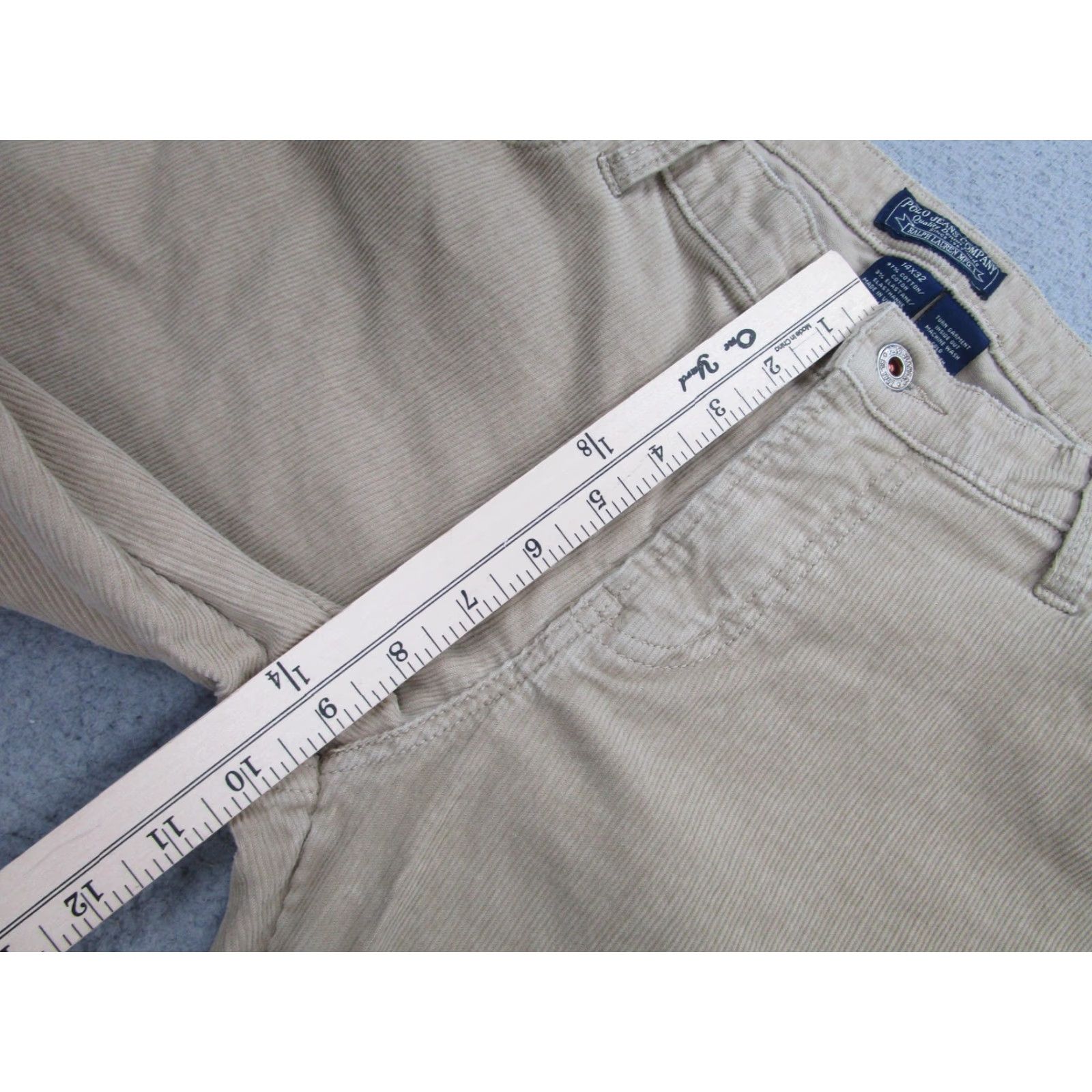 Ralph Lauren Ralph Lauren Pants Womens 14x32 Beige Corduroy Straight Leg Flat Front Cotton Size 36" / US 14 / IT 50 - 6 Thumbnail