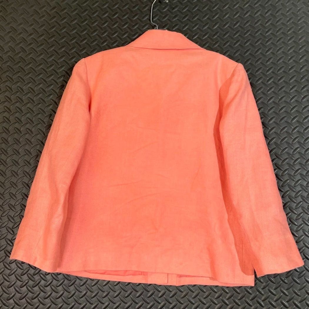 Talbots Talbots Blazer Jacket Petites Women Coral Pink Irish Linen Size M Petite Coat Women Pink M Petite Talbots Size M / US 6-8 / IT 42-44 - 2 Thumbnail