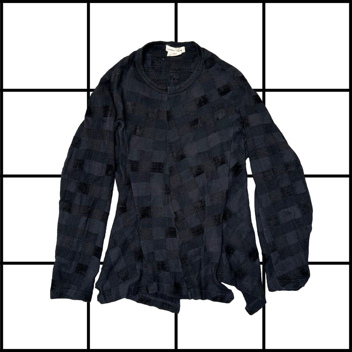 Comme des Garcons |[ FW04 Comme Des Garcons Asymmetrical Plaid Wool Sweater ]| Size M / US 6-8 / IT 42-44 - 1 Thumbnail