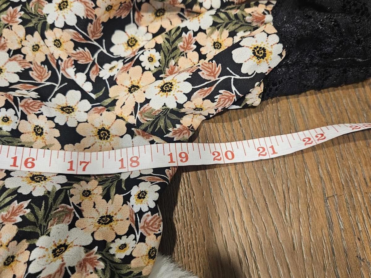 Designer 3rd + Malt Floral Print Dress with Lace Waistline #406 Size L / US 10 / IT 46 - 8 Thumbnail
