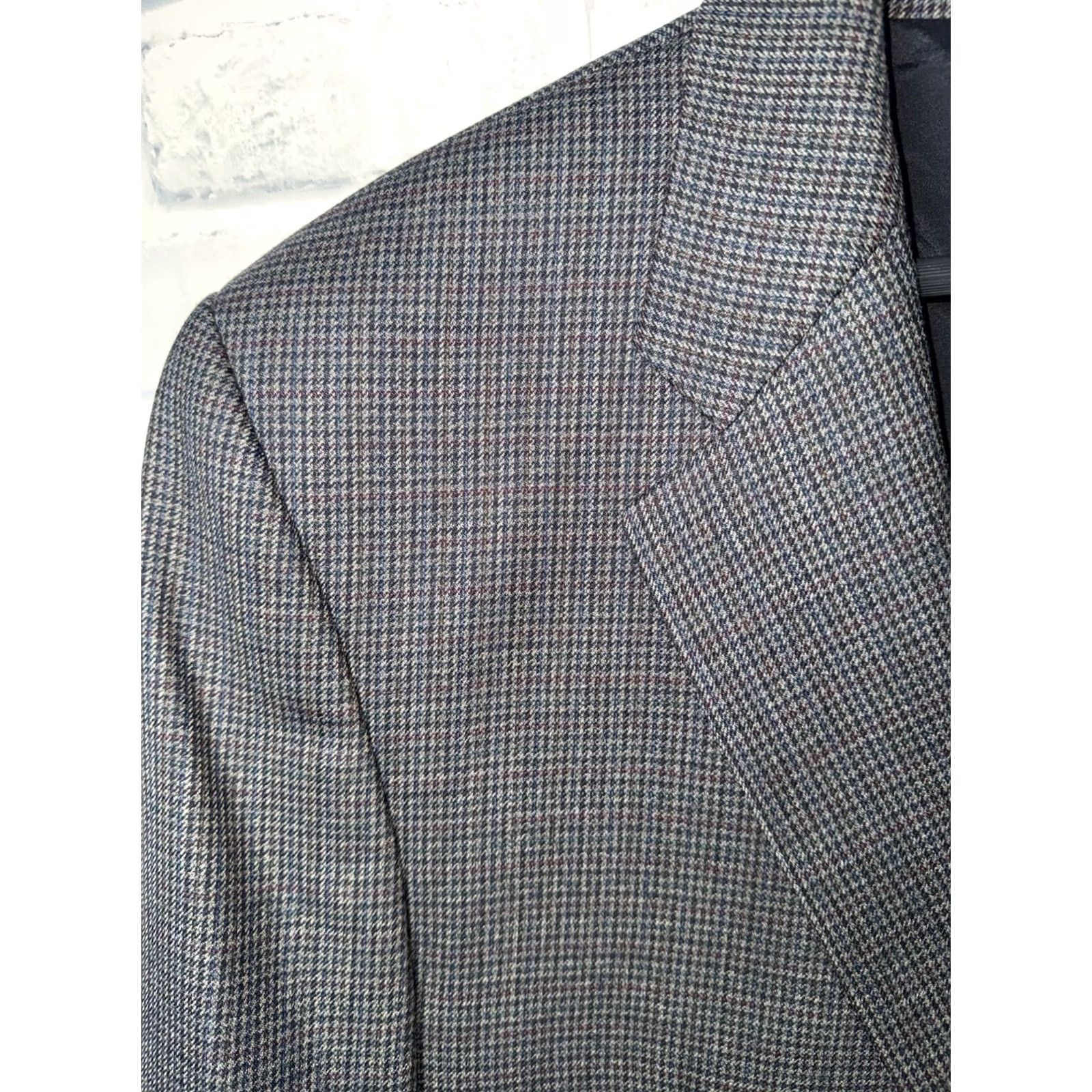 Ralph Lauren Lauren Ralph Lauren Sport Coat Blazer 41R Gray Wool Check Single-Breasted 2-Button Notch Lapel Men Blazer Sports Modern Regular Dress Coat Size 42R - 3 Thumbnail