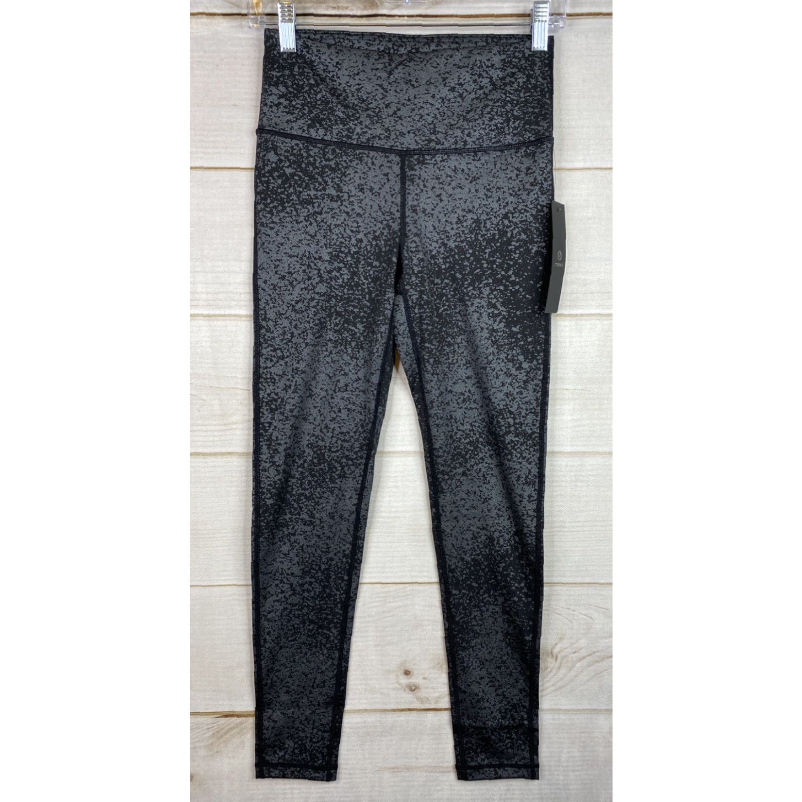 Vintage Mono B Leggings Women's S Gray Black Shimmery High Waisted Yoga Running NWT Leggings Size 28" / US 6 / IT 42 - 2 Thumbnail