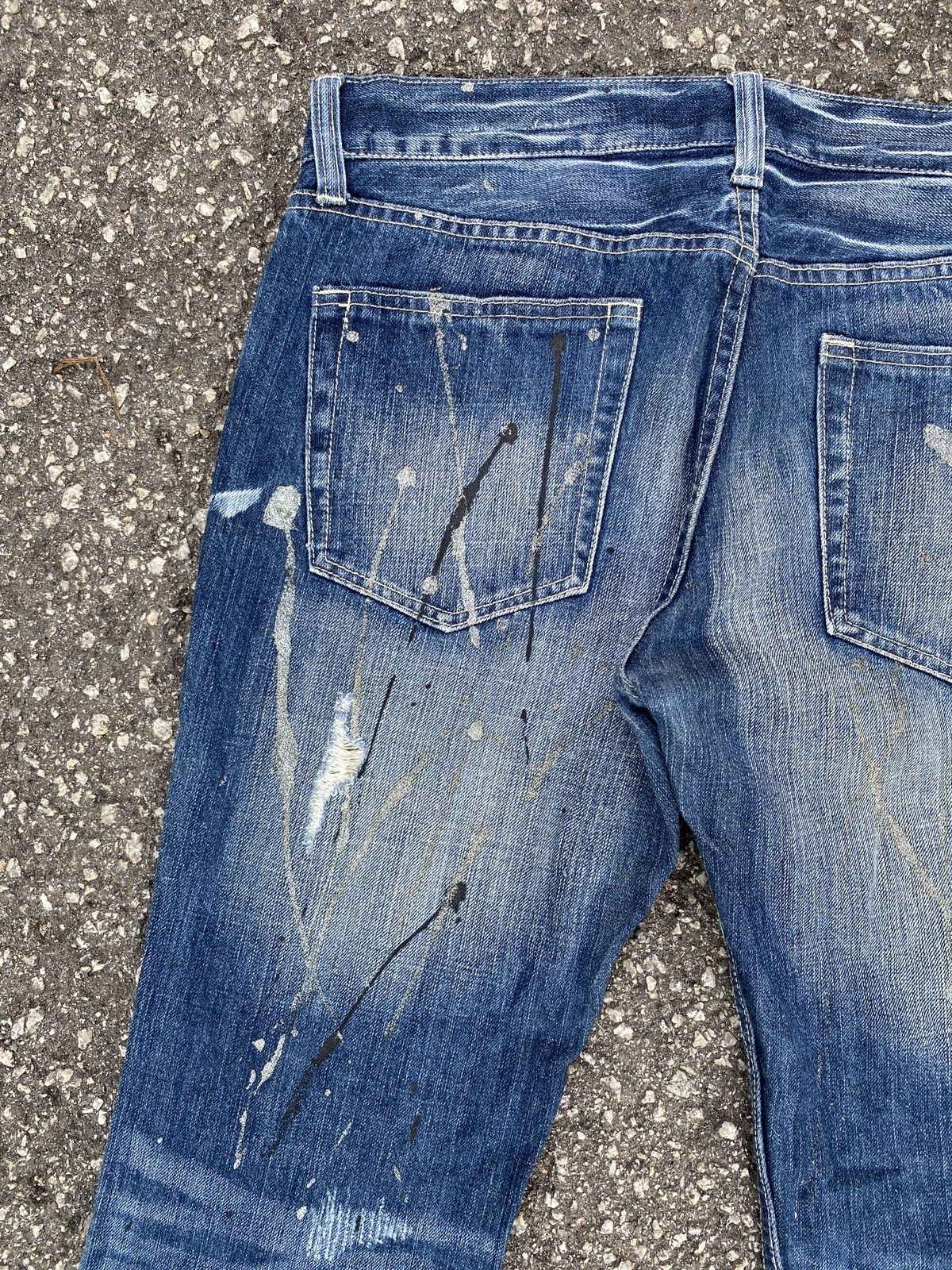If Six Was Nine × Tornado Mart Unbranded Distressed Splatter Flare Denim Size US 33 - 13 Thumbnail