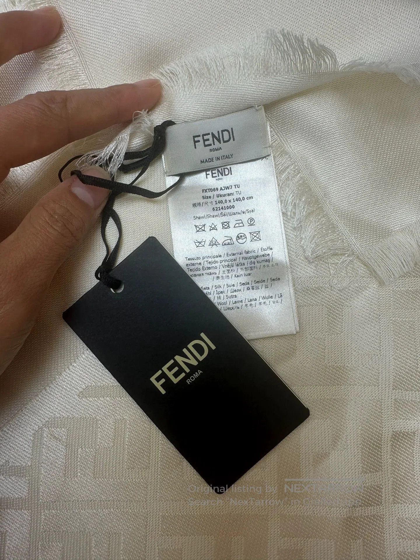 Fendi fendi silk wool scarf shawl 140x140. Size ONE SIZE - 2 Thumbnail