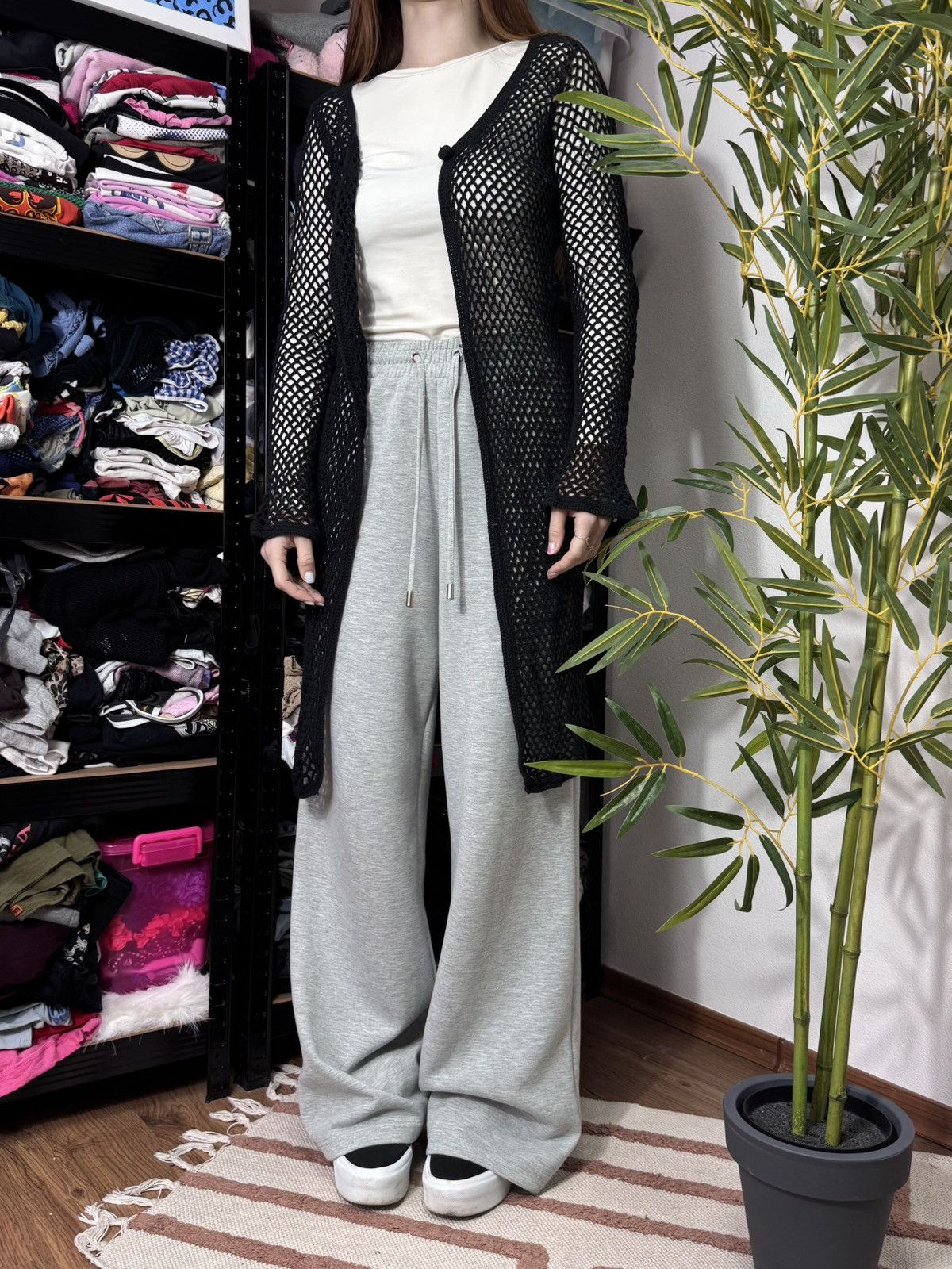 Vintage VINTAGE 2000s MESH KNITTED MIDI CARDIGAN Size M / US 6-8 / IT 42-44 - 6 Thumbnail