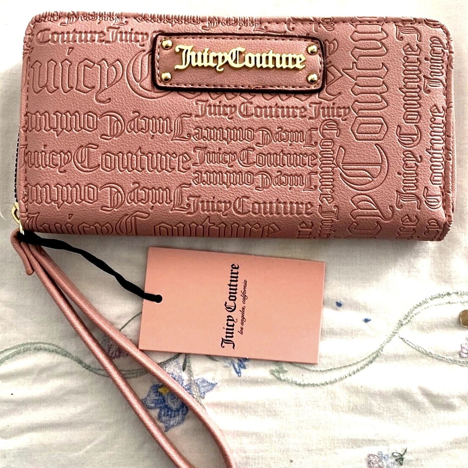 Juicy Couture Juicy Couture Deboss Word Play Zip Around Wallet Dusty Blush Size ONE SIZE - 2 Thumbnail