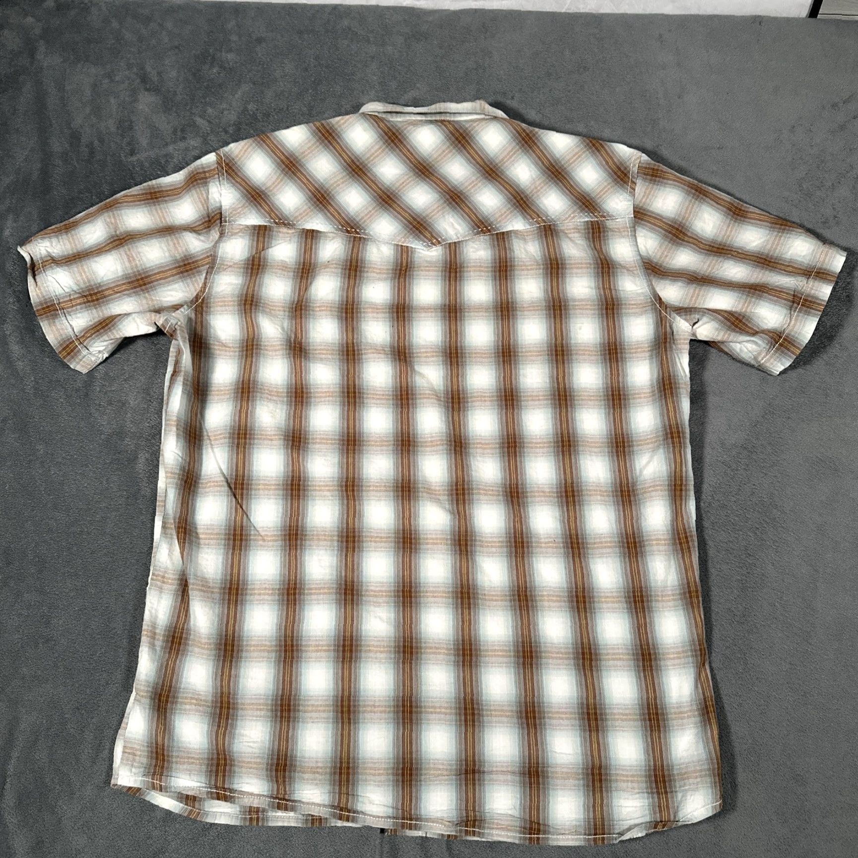 Cody James Cody James Shirt Mens L Brown Plaid Western Short Sleeve Snap Pockets Logo Shirt Size US L / EU 52-54 / 3 - 4 Thumbnail