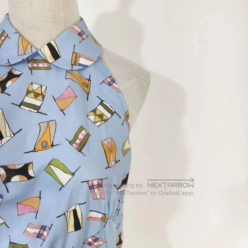 Miu Miu Miu Miu Light Blue Cotton Summer Dress . Size L / US 10 / IT 46 - 2 Thumbnail