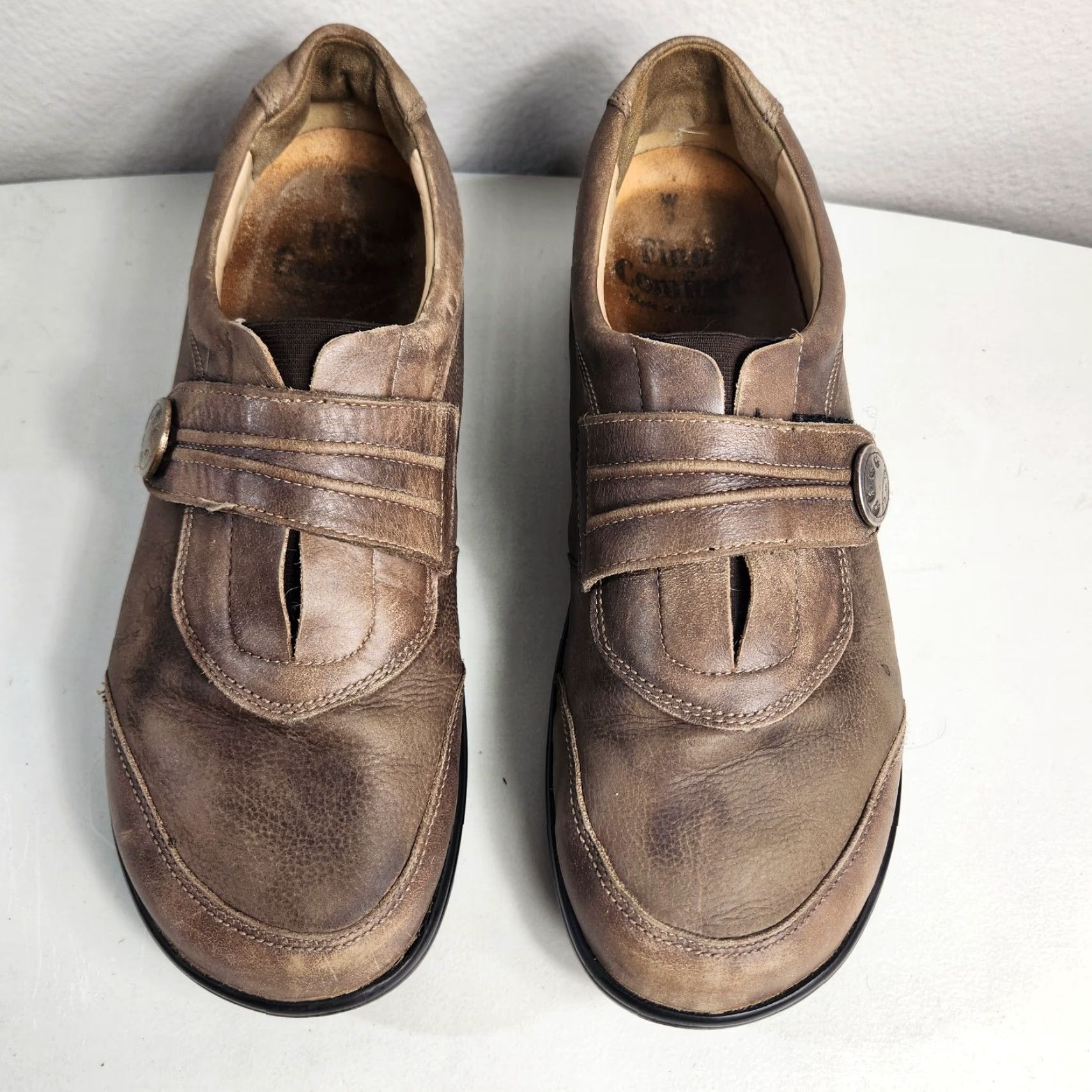 Vintage Finn Comfort Mens Tan Hook & Loop Closure Comfort Shoes-Size 9 Size US 9 / EU 42 - 7 Thumbnail