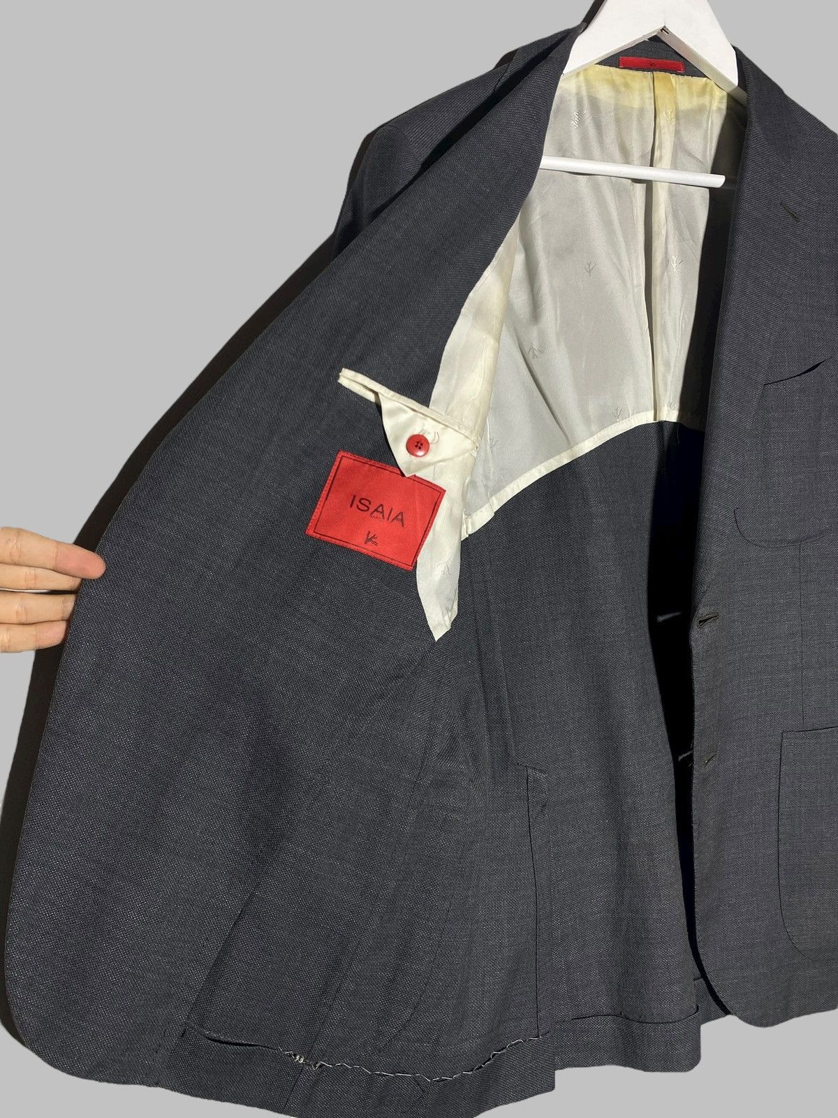 Isaia Isaia Napoli Wool Linen Silk Grey Suit Blazer Size US M / EU 48-50 / 2 - 14 Thumbnail