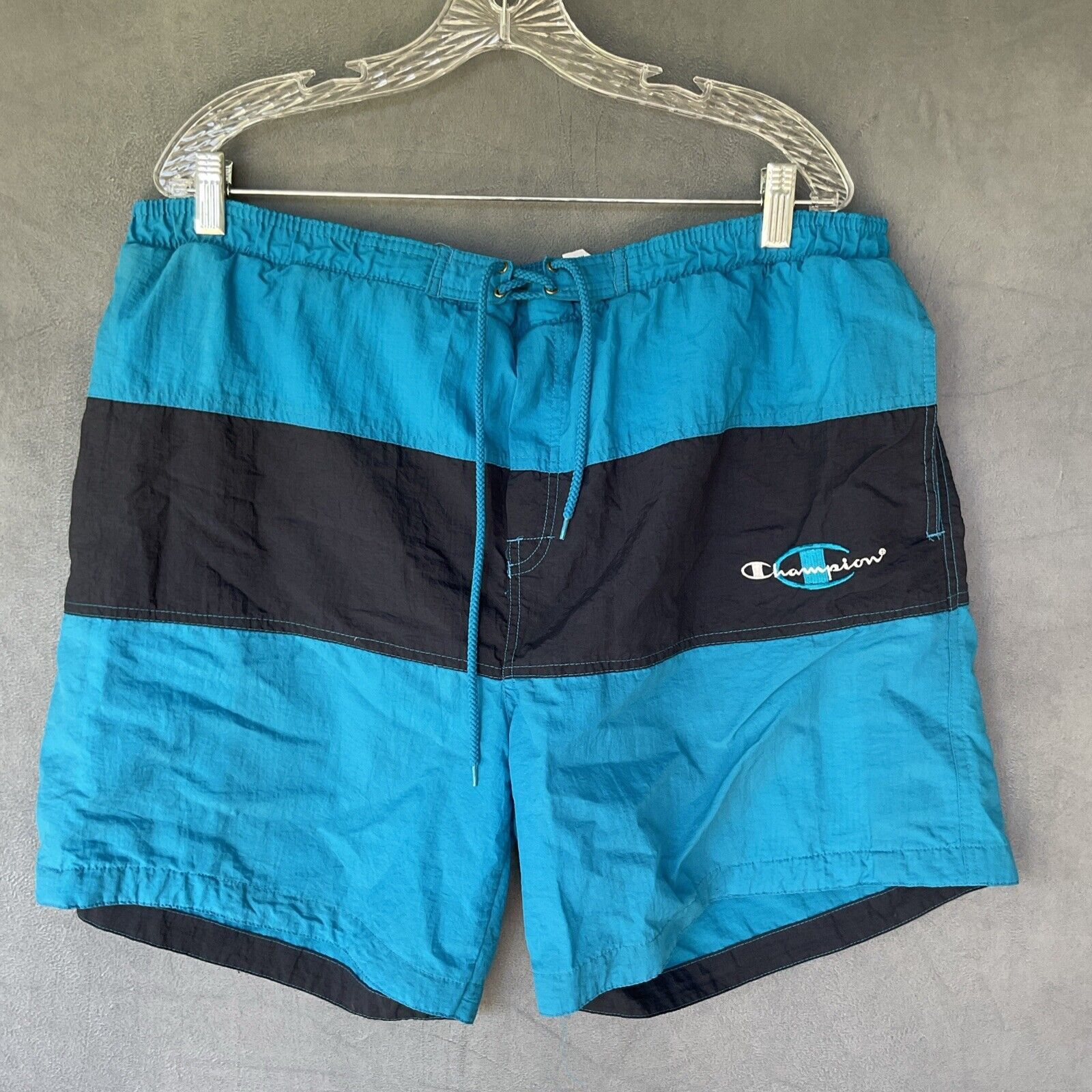 Champion Vintage Champion Swim Trunks Men s Large Blue Pockets 6 90s Grailed