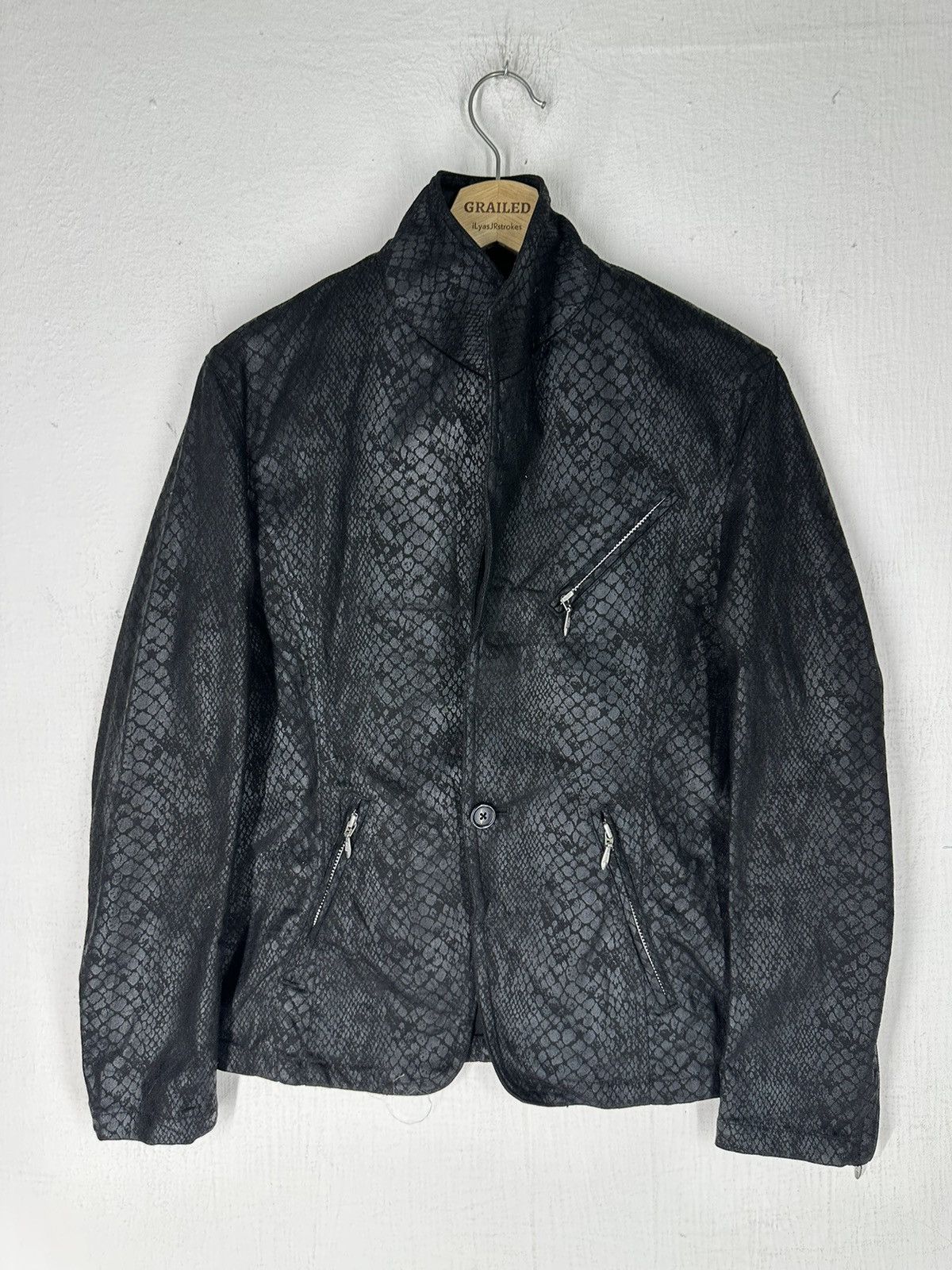 image of Tornado Mart Refined Real Clothes Snake Skin Reptile Jacket in Black, Men's (Size Medium)