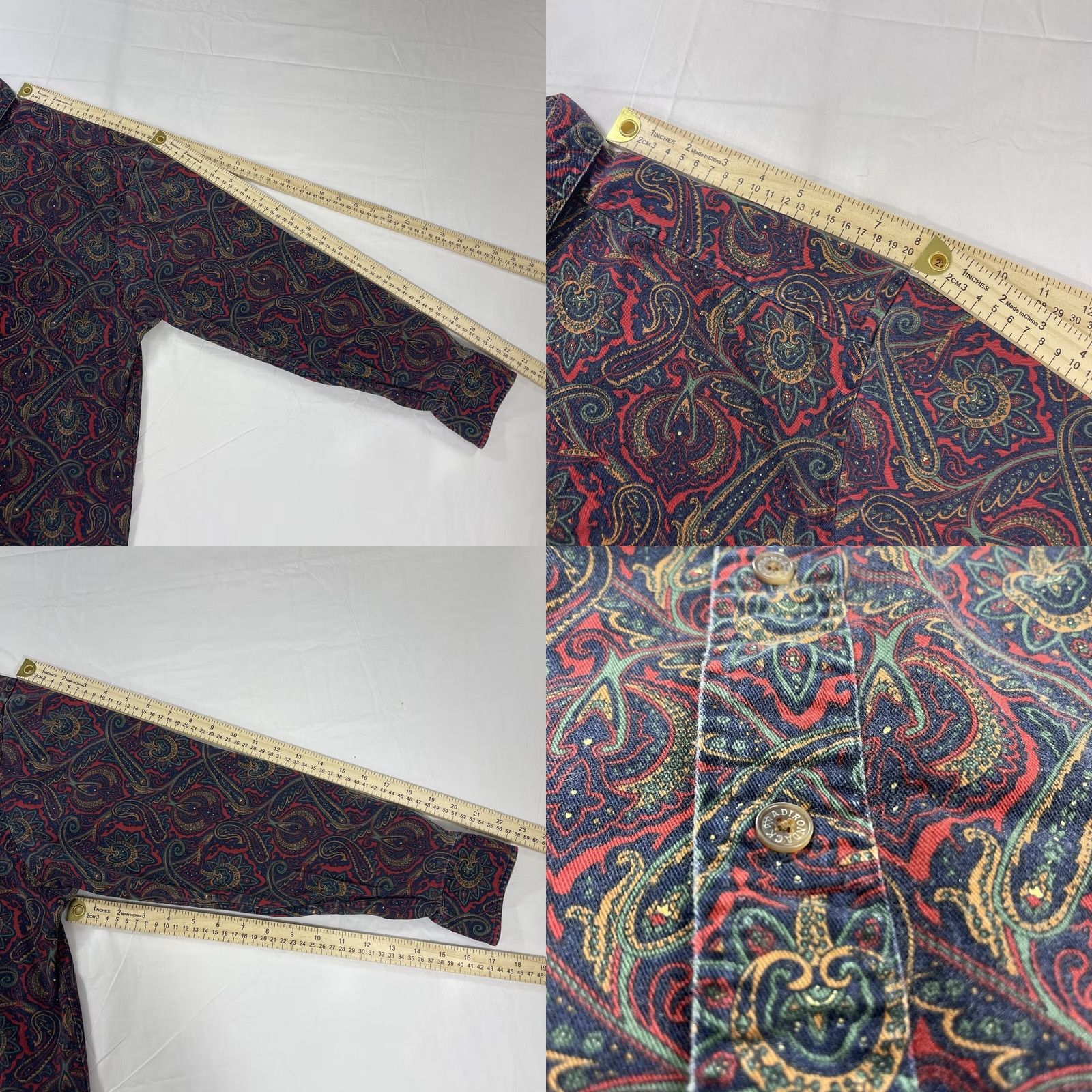 Vintage VINTAGE Adirondack Savile Rowe Sz L Button Shirt Twill Long Sleeve Paisley NICE Size US L / EU 52-54 / 3 - 8 Thumbnail