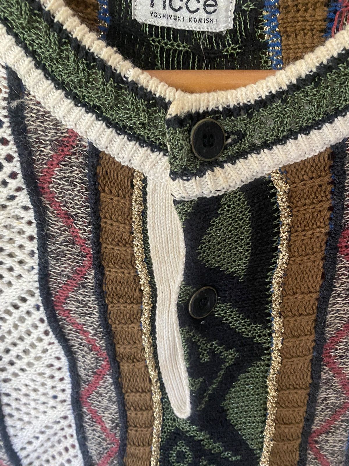 Yoshiyuki Konishi 1980s Ficce Ancient duck mesh knit Size US L / EU 52-54 / 3 - 8 Thumbnail
