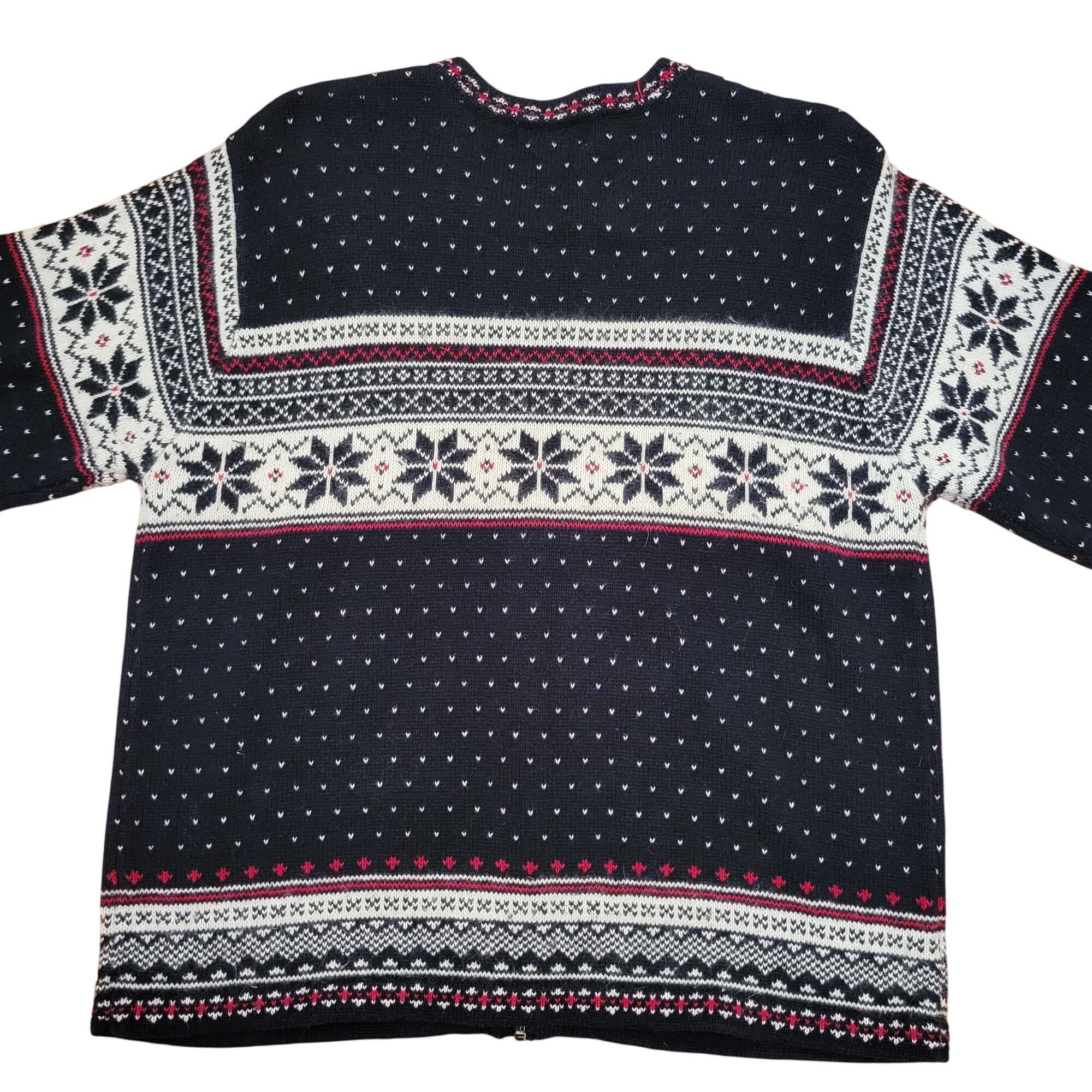Other Studio Works XL Nordic Fair Isle Snowflakes Cardigan Sweater Size XL / US 12-14 / IT 48-50 - 5 Thumbnail