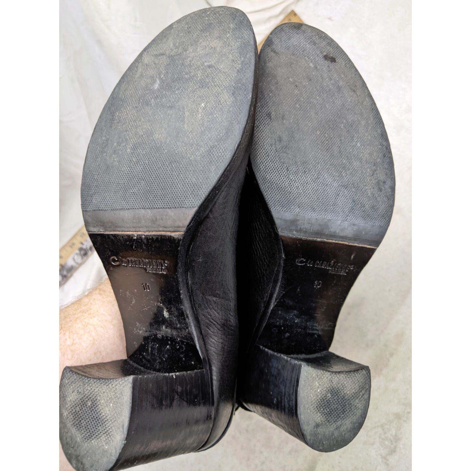 Vintage La Canadienne Womens 10 M Black Leather Heel Buckle Strap Mid-calf Boots Size US 10 / IT 40 - 6 Thumbnail