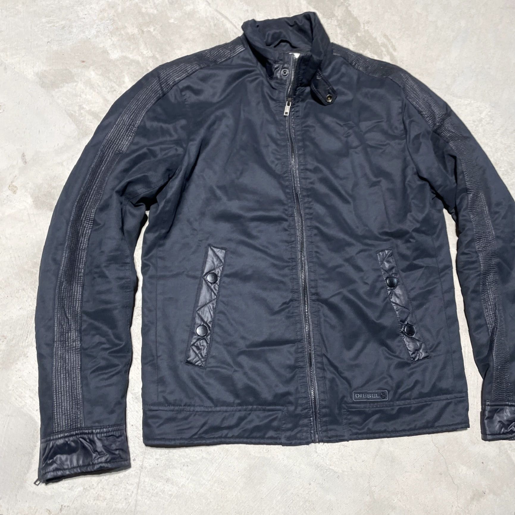 Diesel VINTAGE Diesel Jacket Biker Mens SZ M Full Zip Nylon Black Size US M / EU 48-50 / 2 - 3 Thumbnail