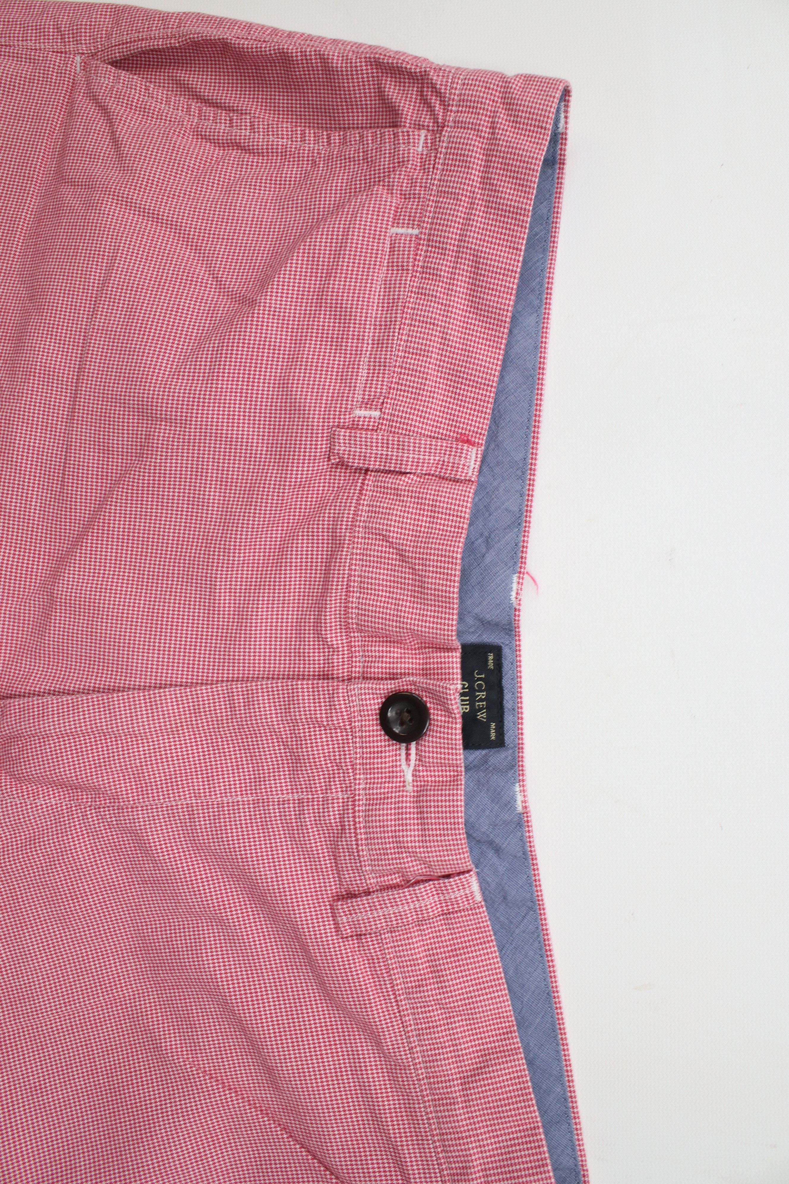 J.Crew × Vintage J Crew Mens Size 34 Cotton Houndstooth Club Chino Shorts Red Size US 34 / EU 50 - 7 Thumbnail
