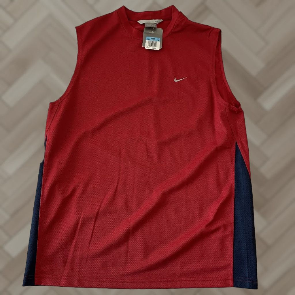 Nike Nike Essential Check Tank Shirt Mens Red M Athletic Sleeveless Vintage Size US M / EU 48-50 / 2 - 1 Thumbnail