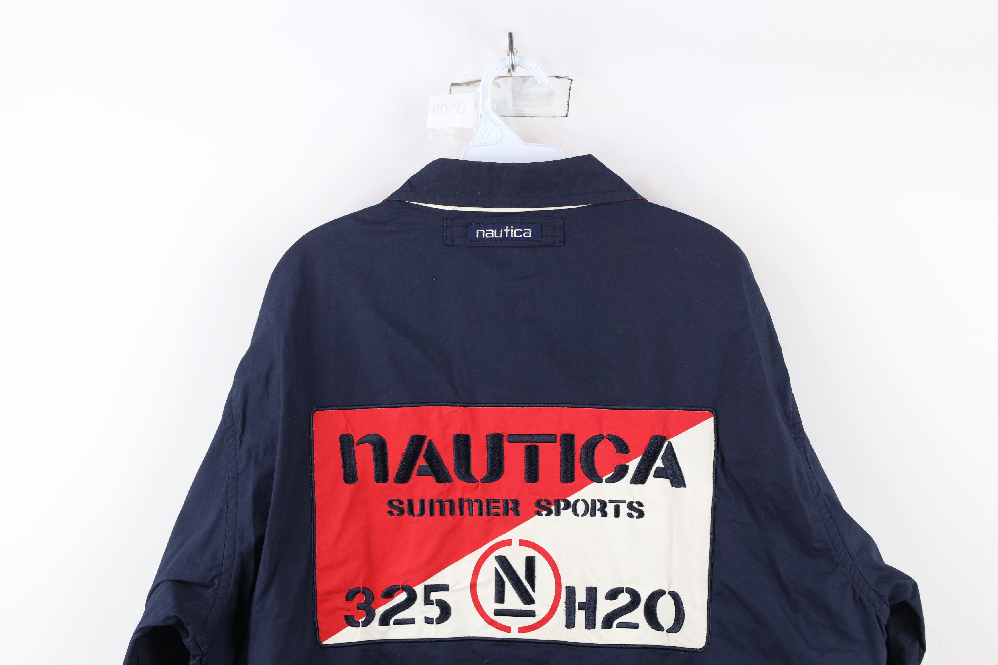 Nautica × Vintage Vintage 90s Nautica Distressed Spell Sailing Bomber Jacket Size US M / EU 48-50 / 2 - 18 Thumbnail