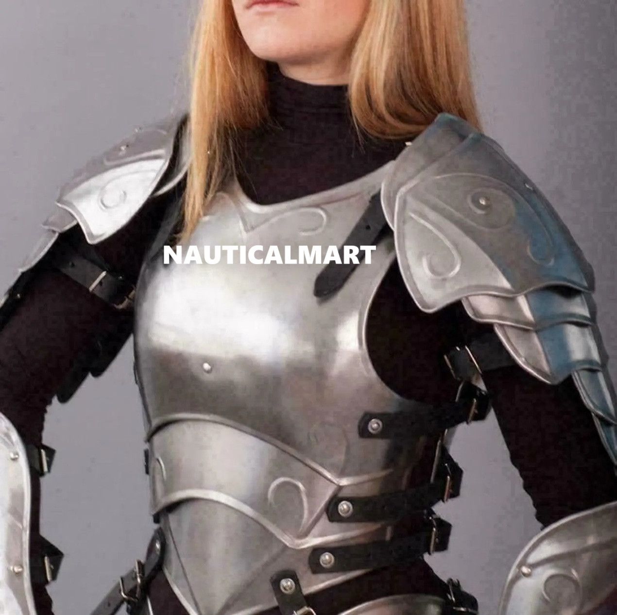 Other Handmade Steel Lady Knight Armor Costume Size ONE SIZE - 4 Thumbnail