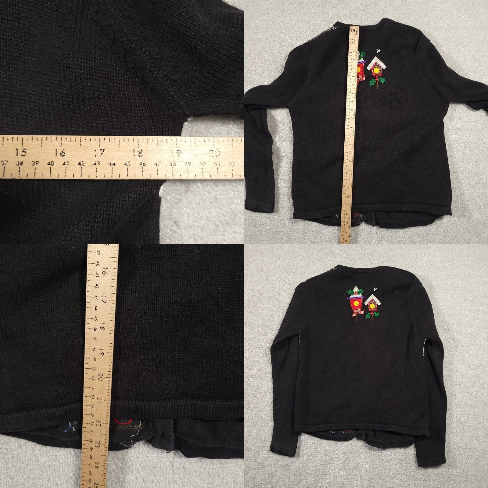 Vintage VINTAGE White Stag Embroidered Button-Up Christmas Cardigan Sweater Women's Small Black Size S / US 4 / IT 40 - 8 Thumbnail