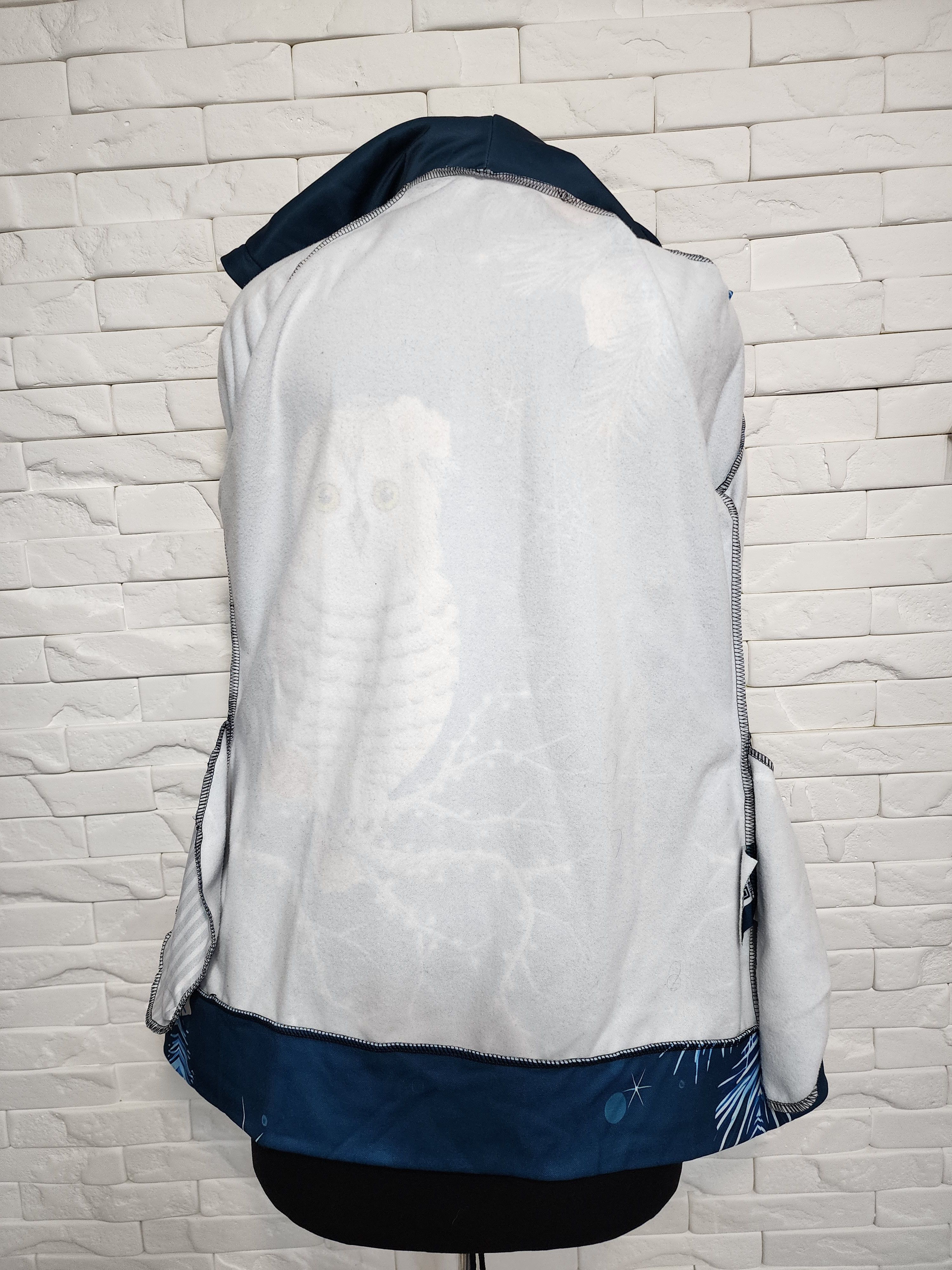Other Sports Jacket: Women's Blue Blazer With Print. Size M / US 6-8 / IT 42-44 - 7 Thumbnail