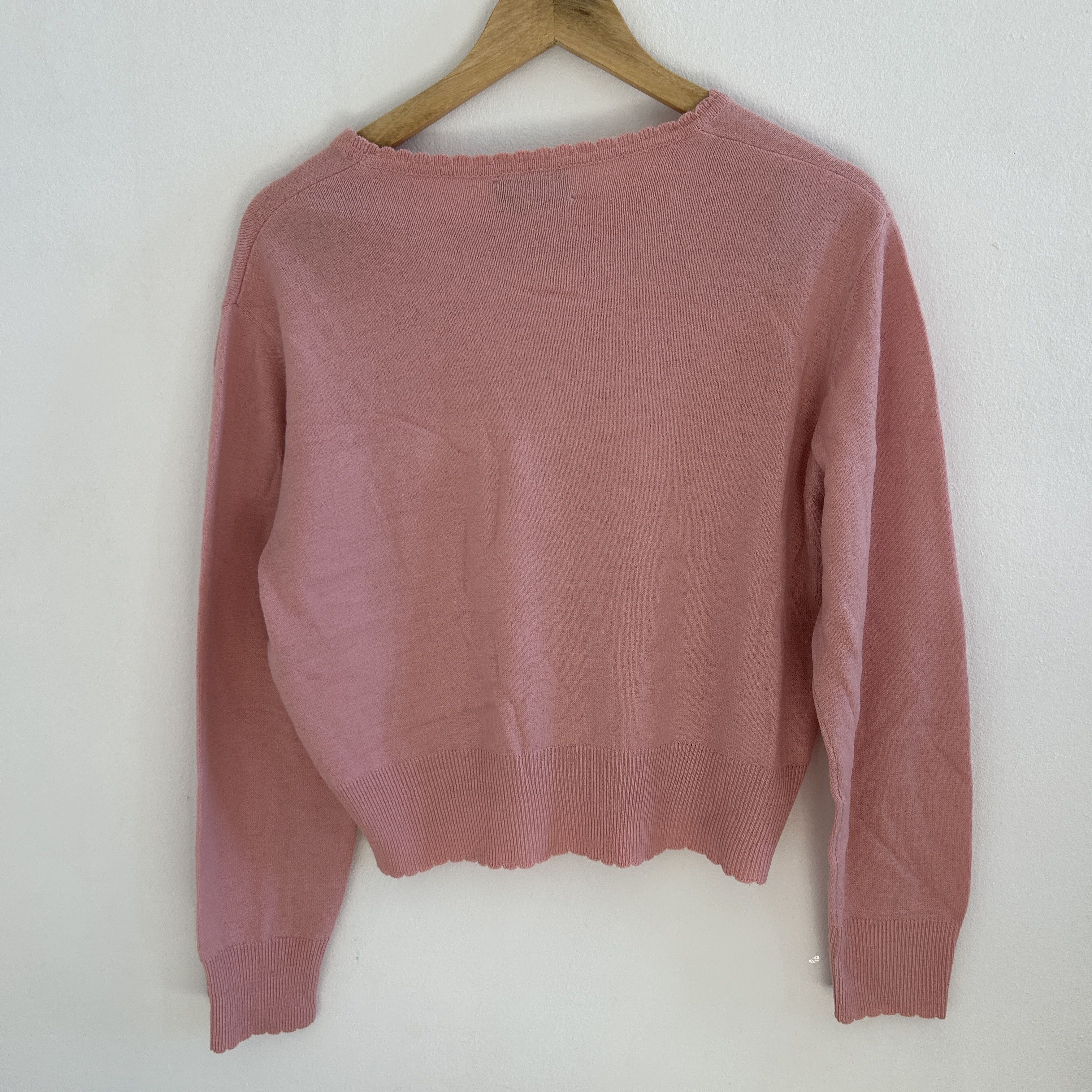 Vintage Vintage 90s Pink Cropped Coquette Sweater Size XL / US 12-14 / IT 48-50 - 9 Thumbnail